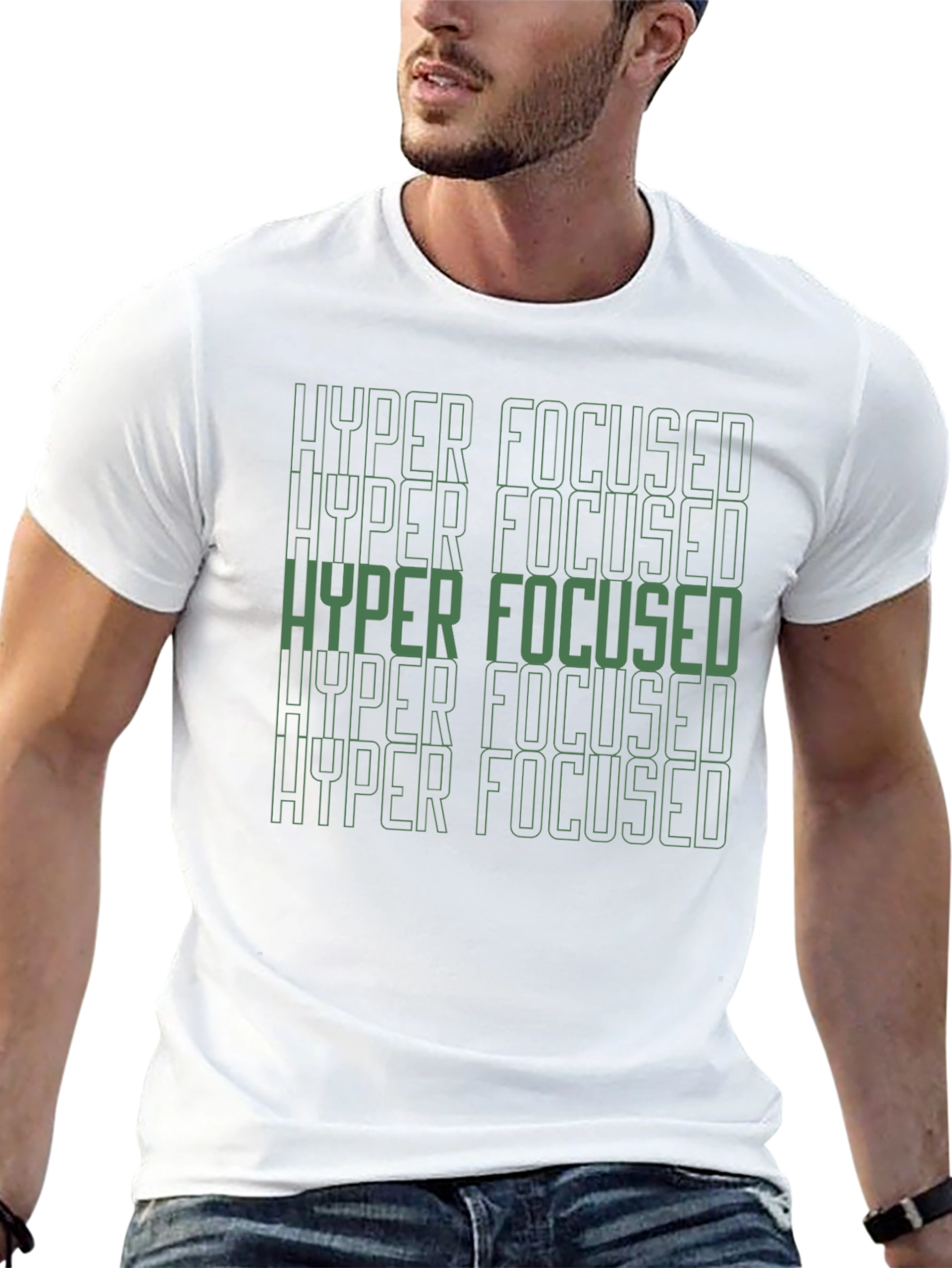 Black Hyper Focused Graphic Tee - Men's Black T-Shirt view 13