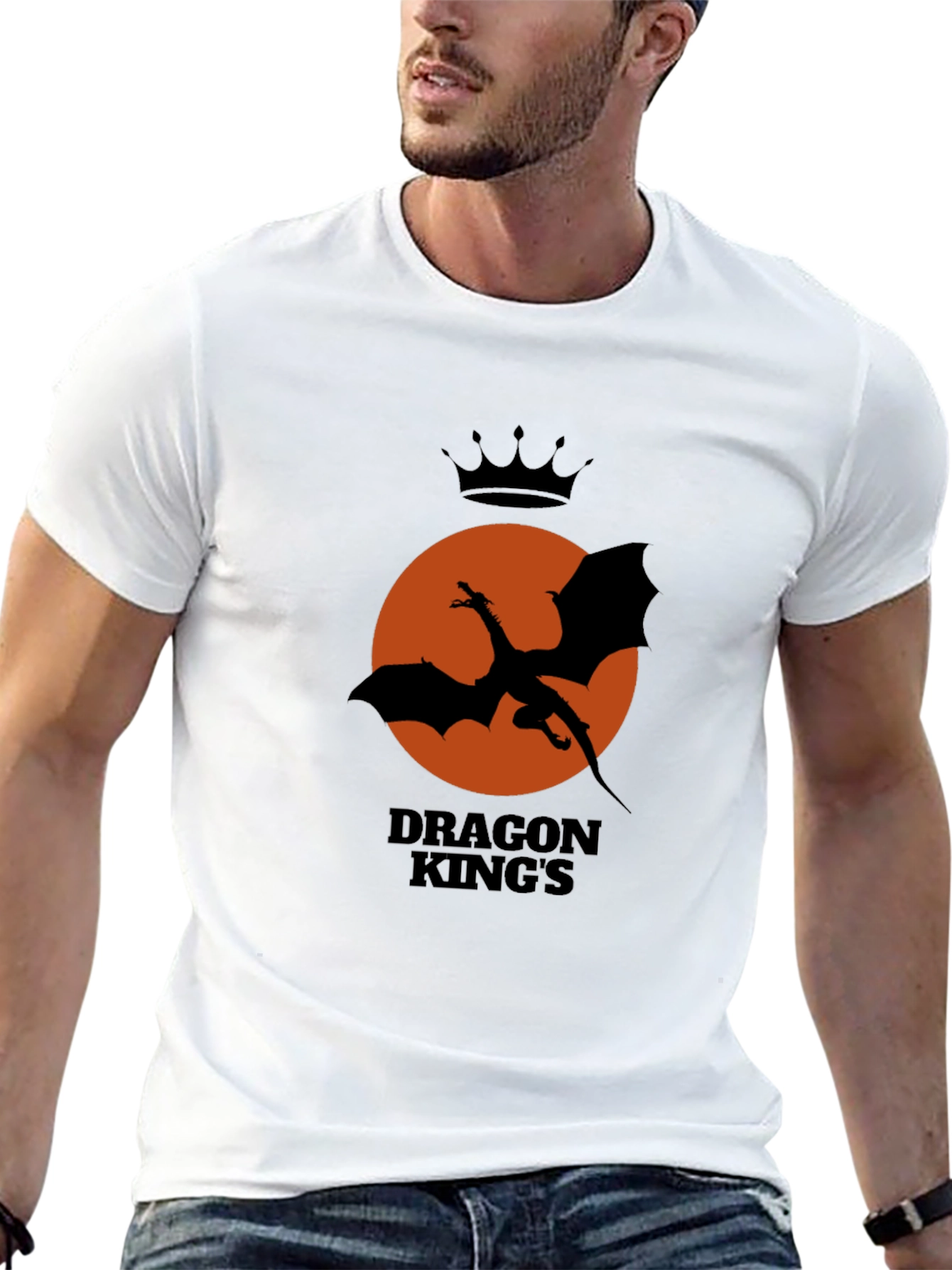 Black Dragon King's Silhouette Black T-Shirt view 13