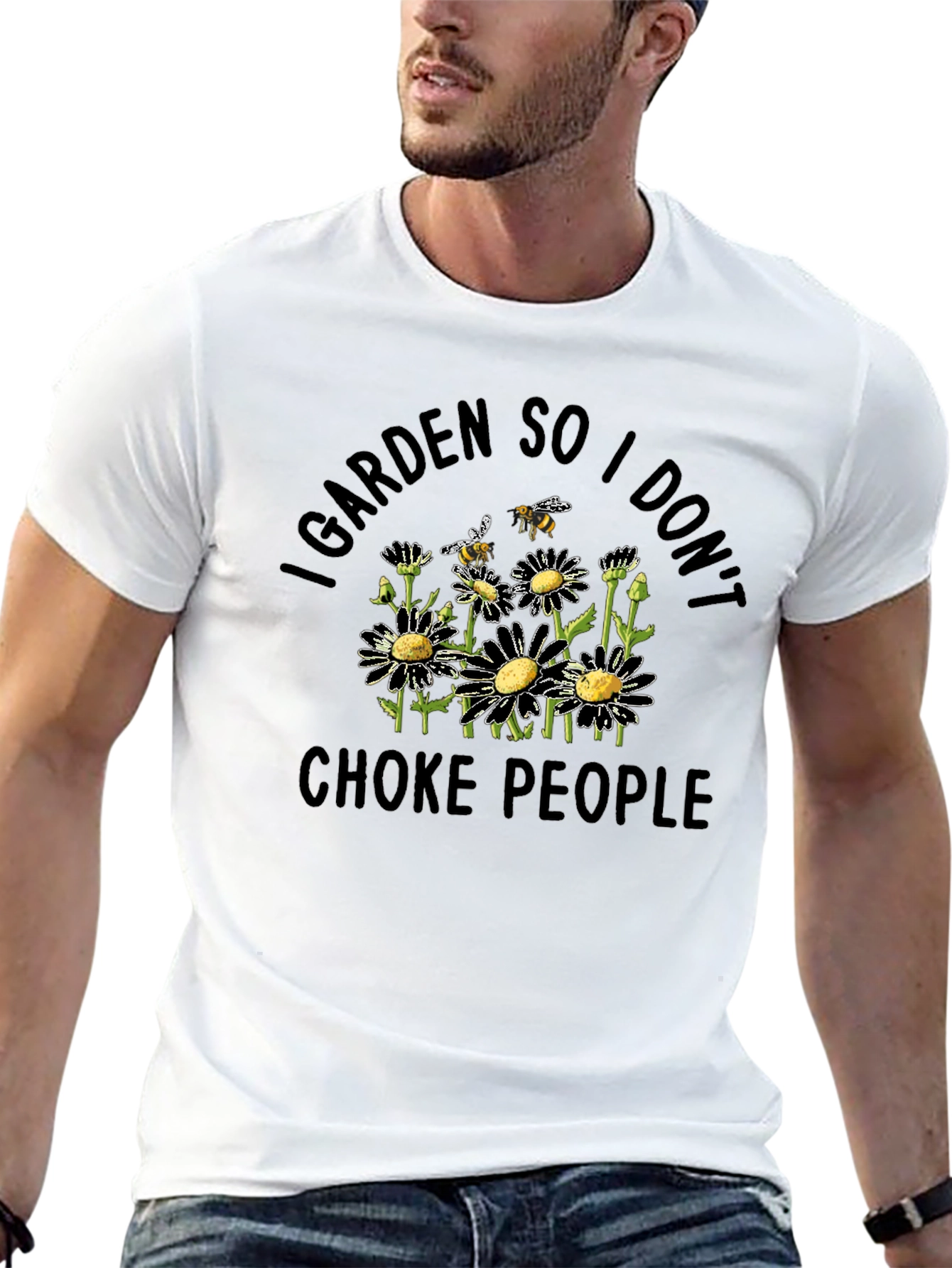 Black I Garden So I Don't Choke People T-Shirt view 13