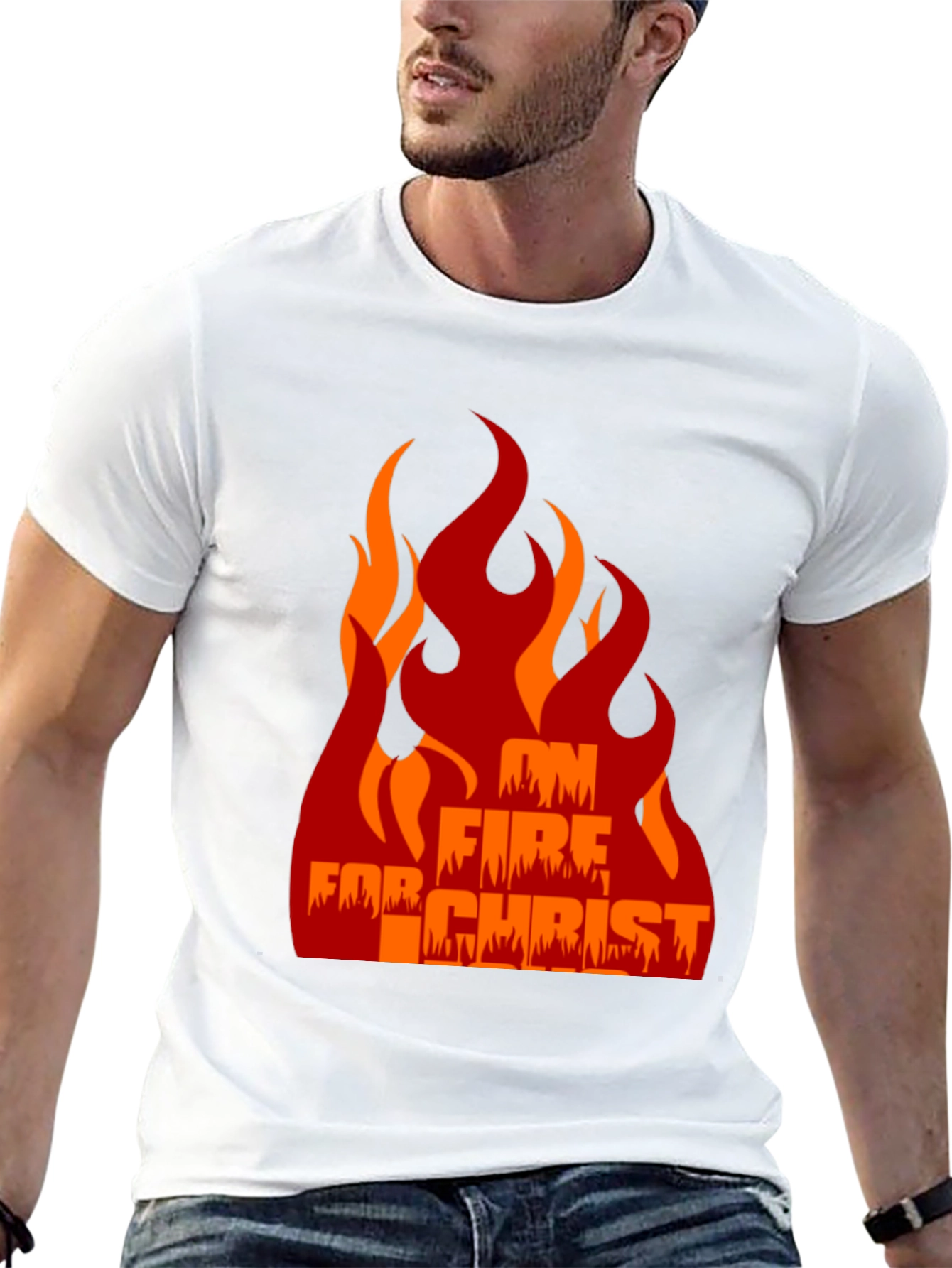 Black On Fire For Christ Graphic Tee view 13