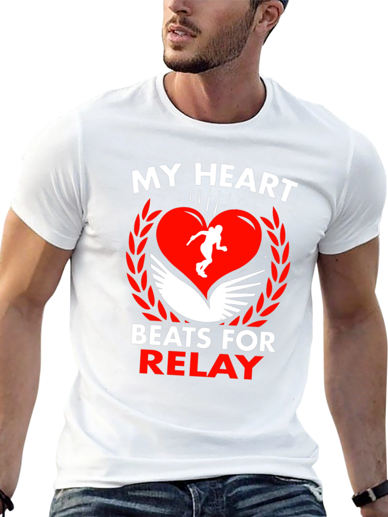 Black My Heart Beats for Relay Black T-Shirt view 13