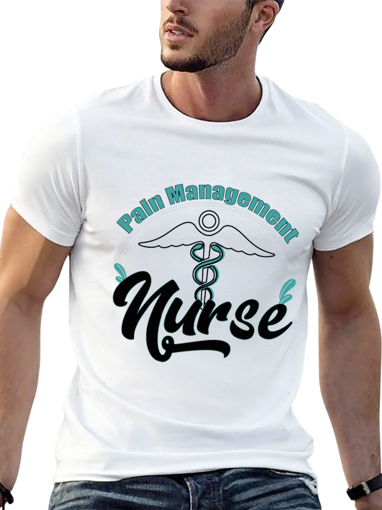 Black Pain Management Nurse T-Shirt view 13