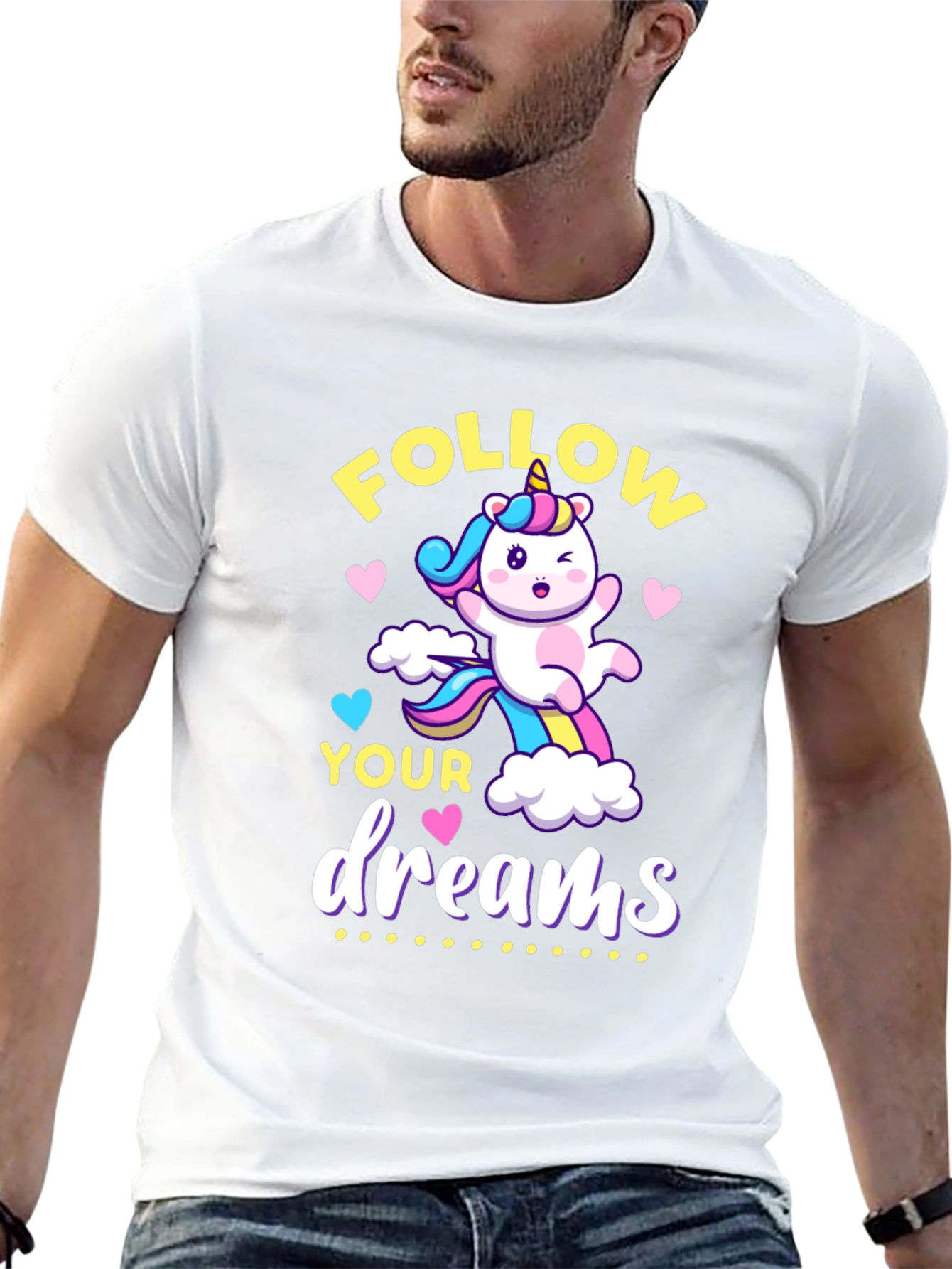 Black Follow Your Dreams Unicorn Graphic Tee view 13
