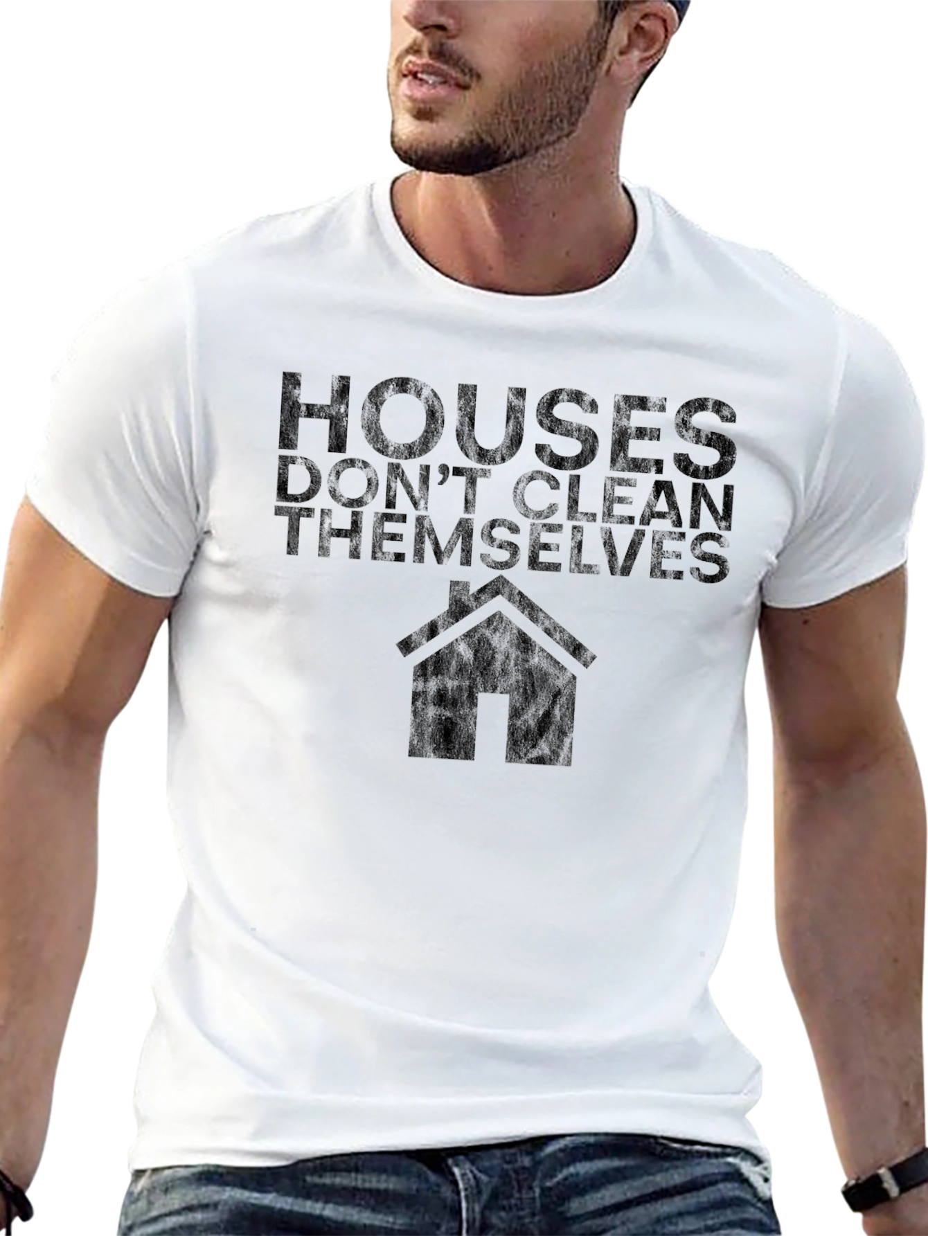Black Houses Don't Clean Themselves T-Shirt Funny Cleaning Tee view 13
