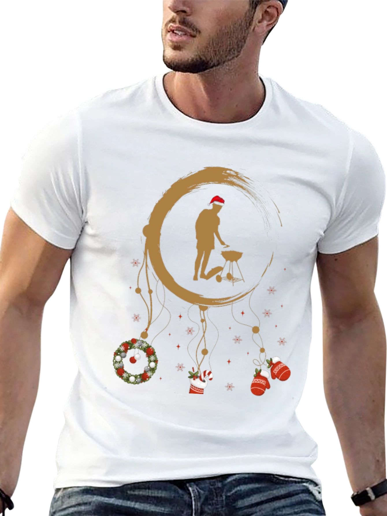 Black Holiday BBQ T-Shirt - Grill Master Dreamcatcher view 13
