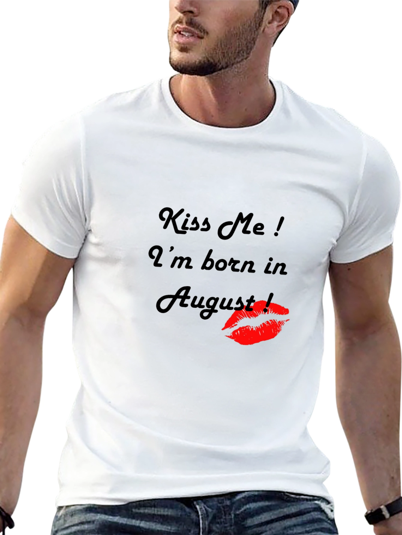 Black Kiss Me August Birthday Black T-Shirt view 13