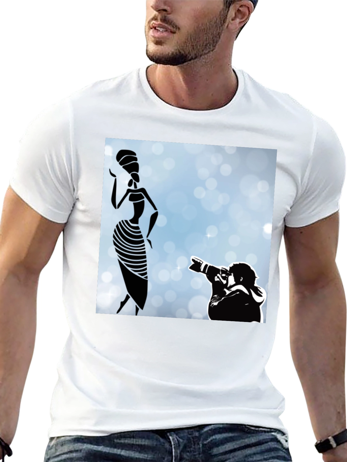 Black Stylish Black Graphic Tee - Fashion Photographer view 13