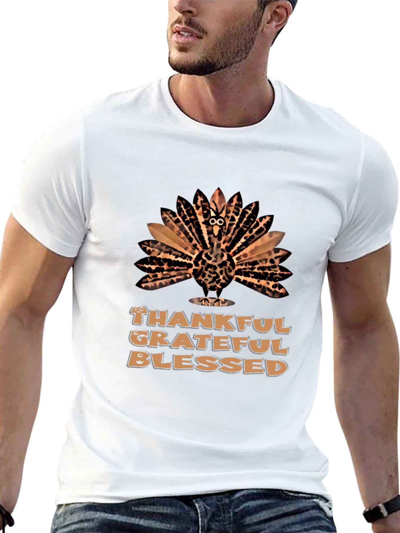 Black Thankful Turkey Graphic Tee view 13
