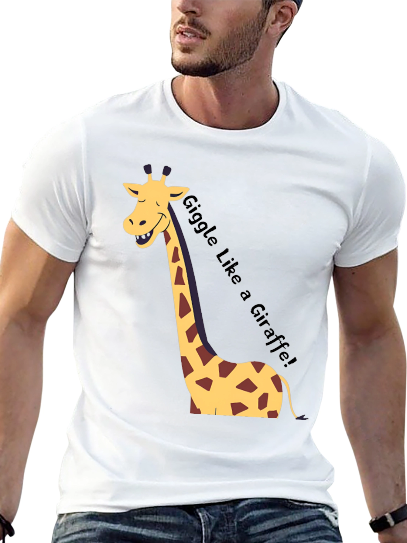 Black Giggle Like a Giraffe Black T-Shirt view 13
