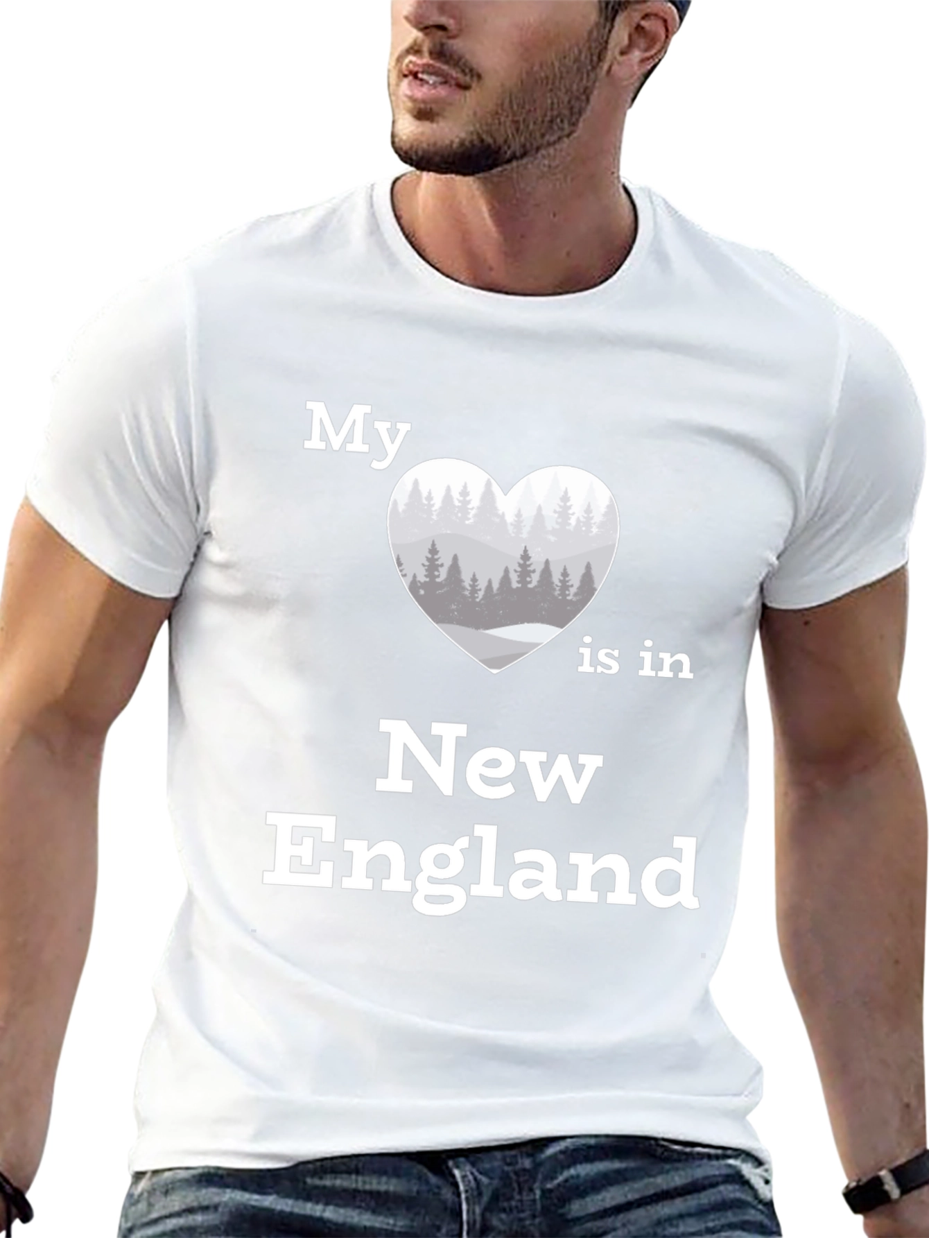 Black New England Love T-Shirt | Heart Graphic Tee view 13