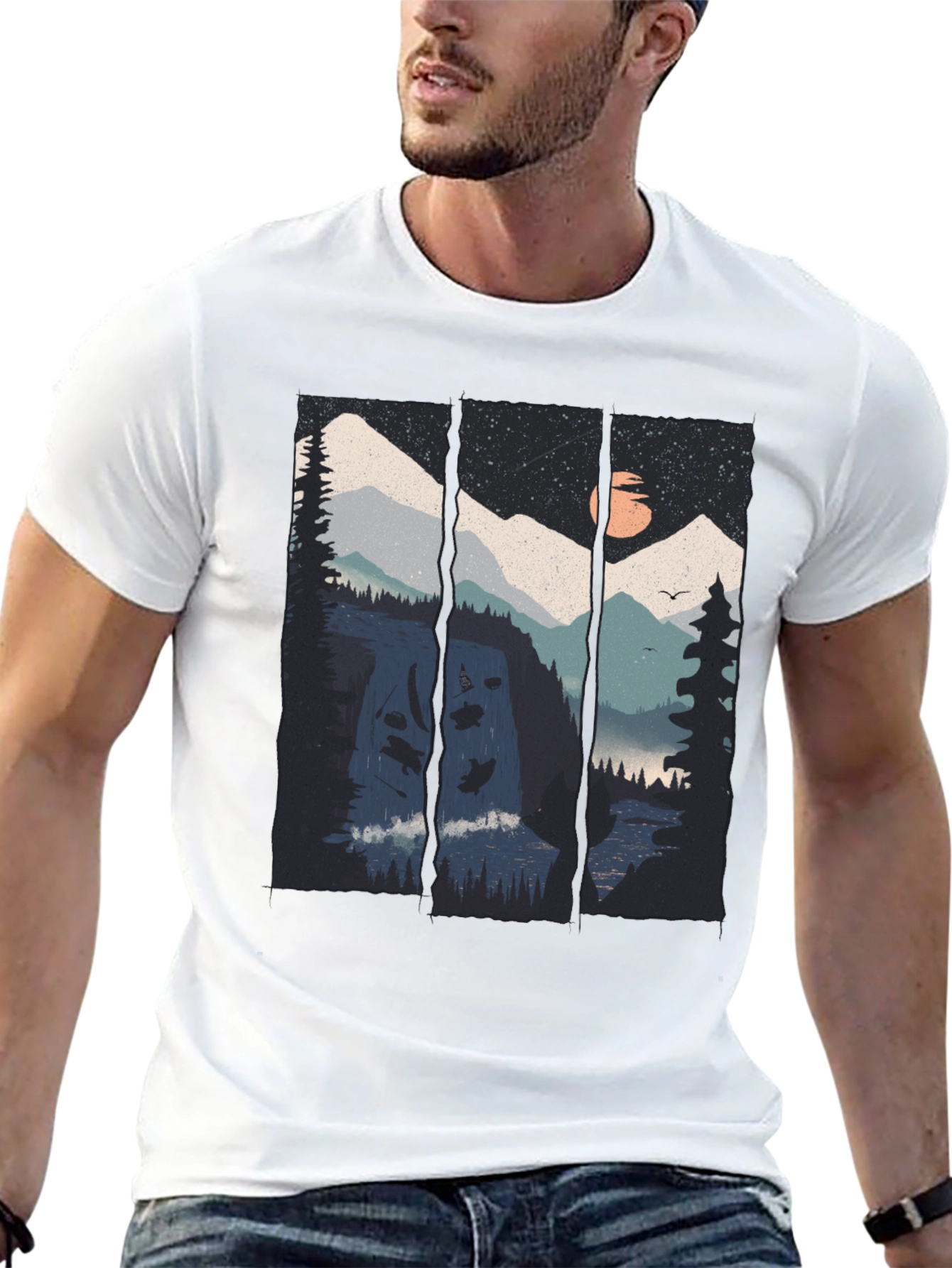 Black Mountain Vista Graphic Tee - Black Cotton Blend view 13