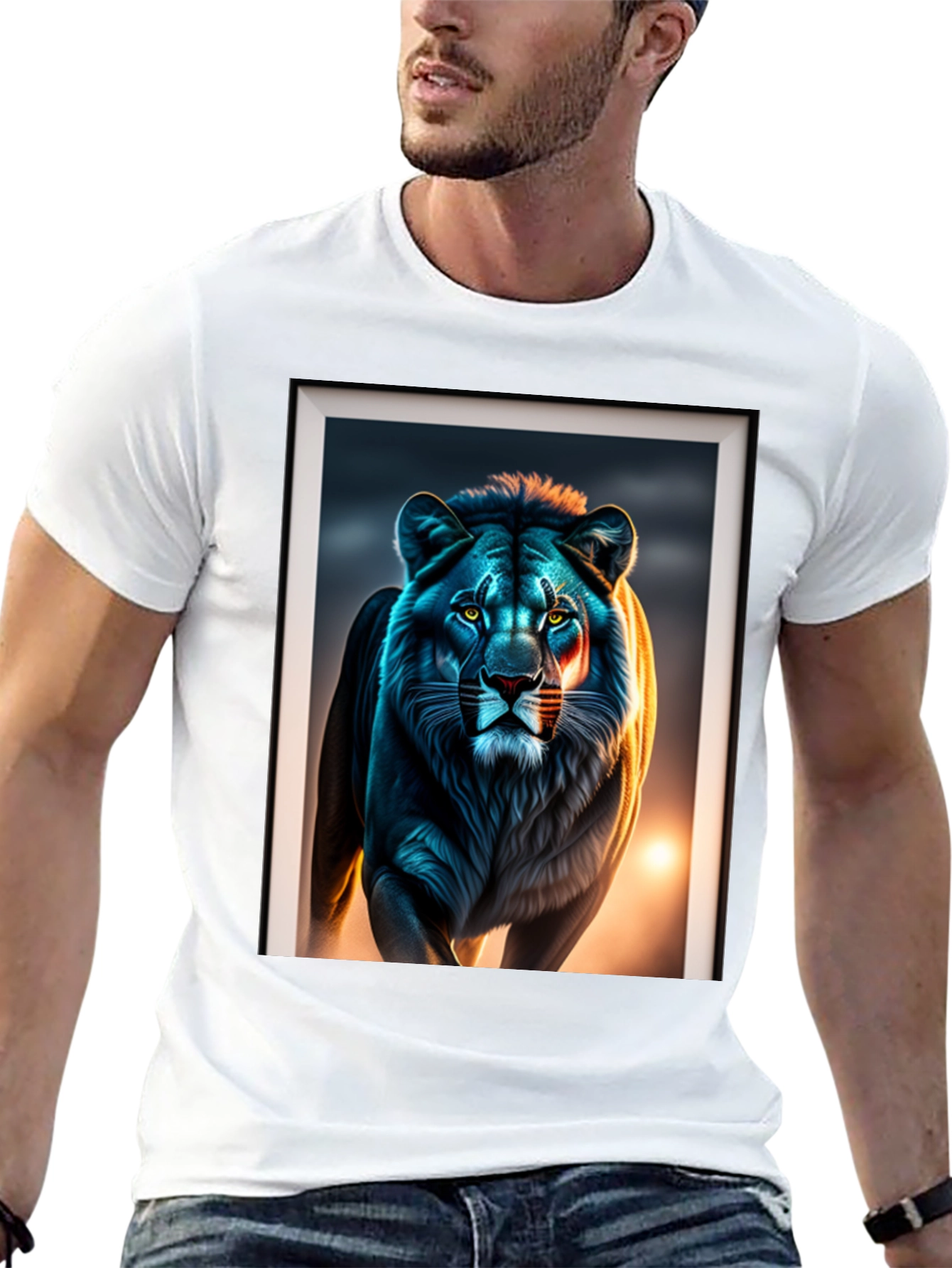 Black Lion Graphic Tee - Bold Animal Print view 13