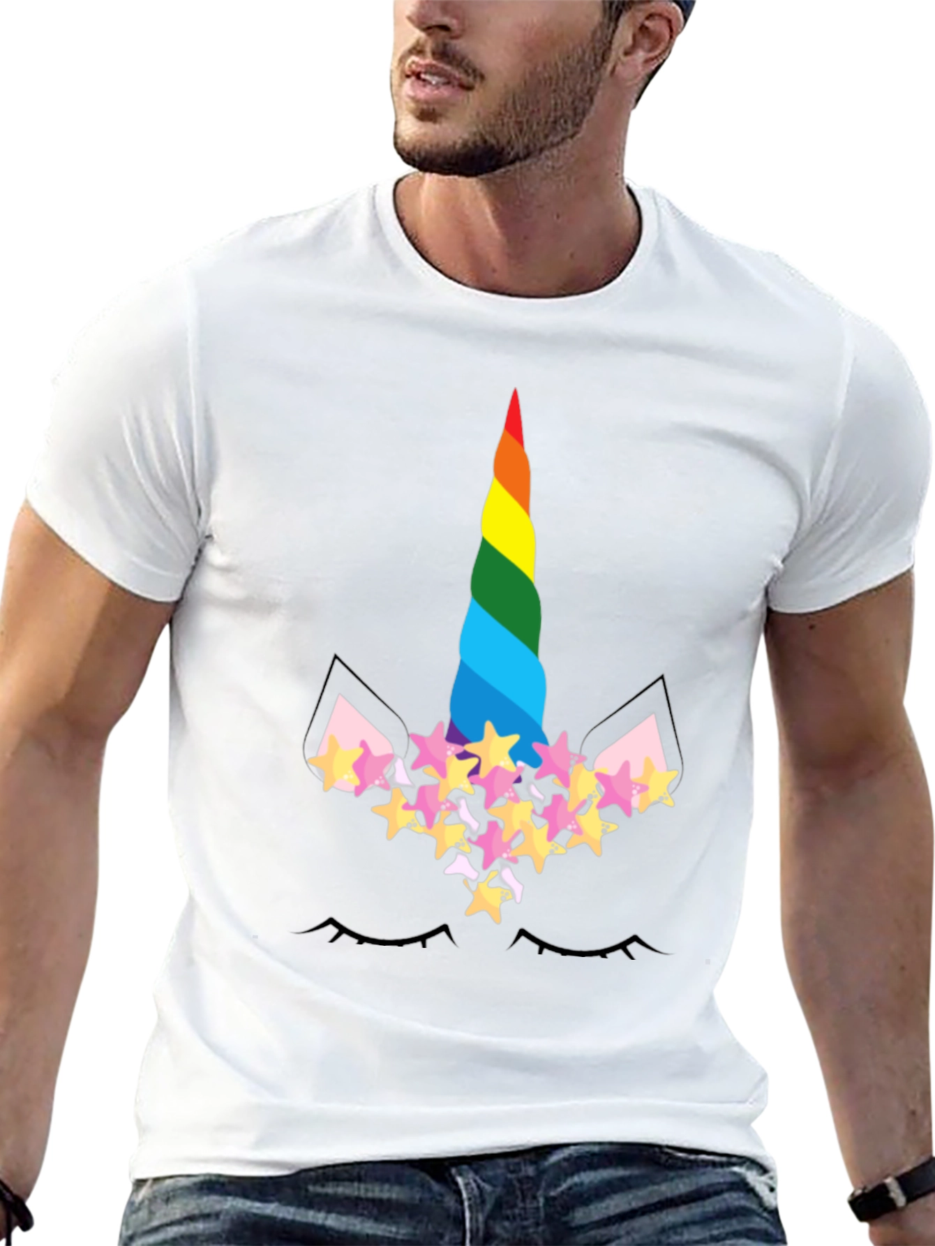 Black Unicorn Rainbow T-Shirt view 13