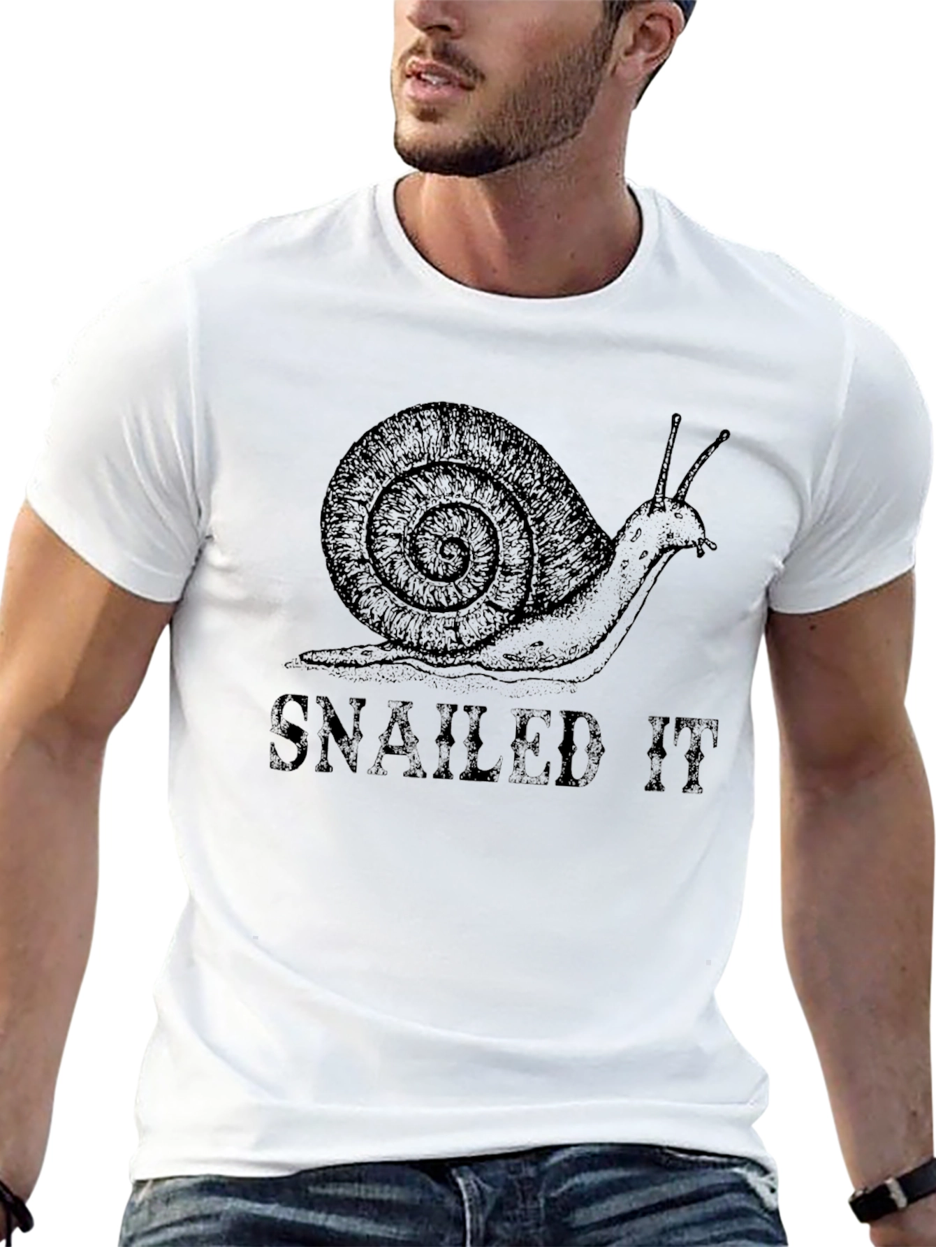 Black SNAILED IT Graphic Tee - Snail Design T-Shirt view 13