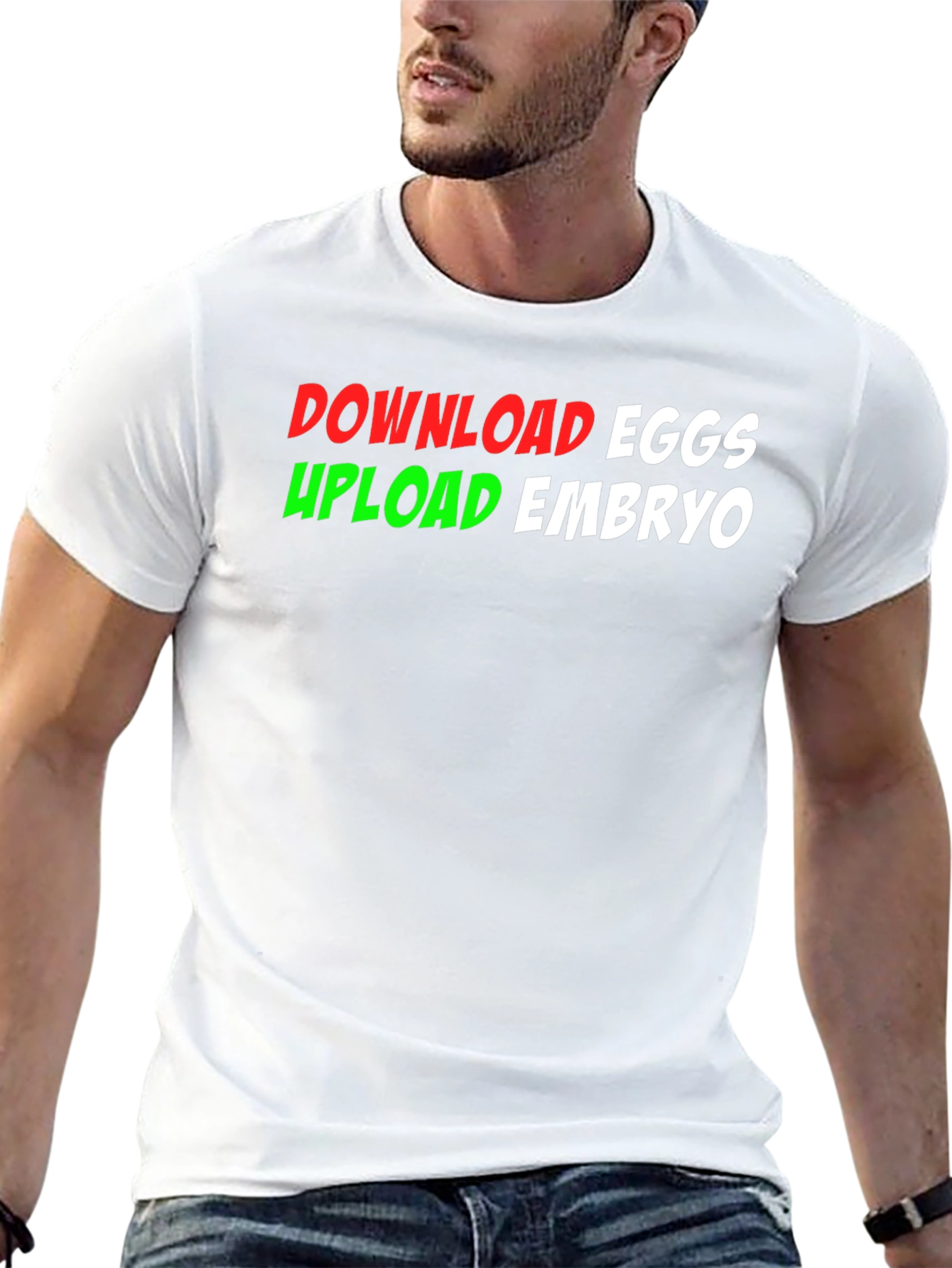Black Download Eggs Upload Embryo Graphic Tee view 13