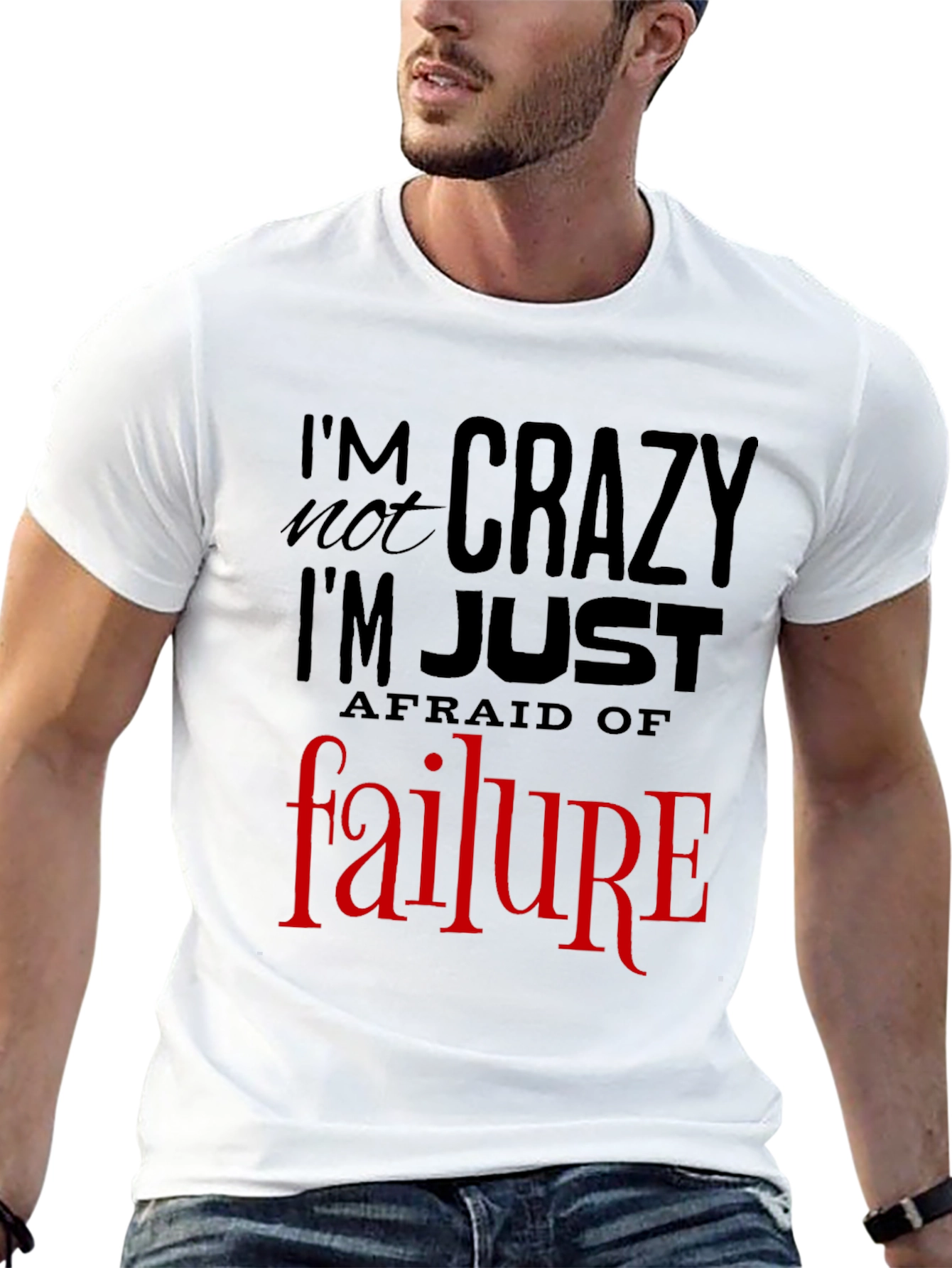 Black I'm Not Crazy T-Shirt: Fear of Failure Tee, Mens Graphic view 13