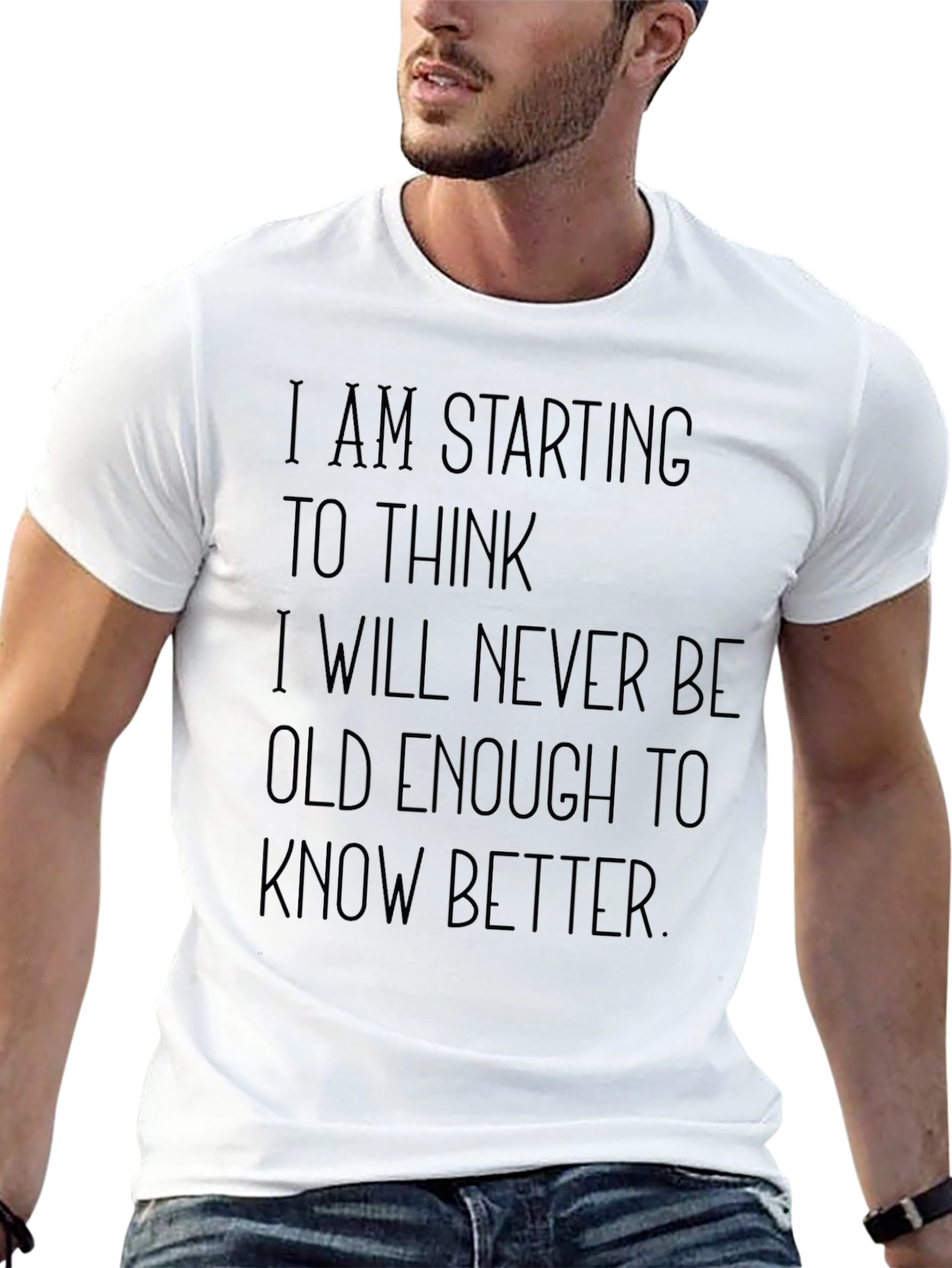 Black Humorous "Never Old Enough" Graphic Tee view 13