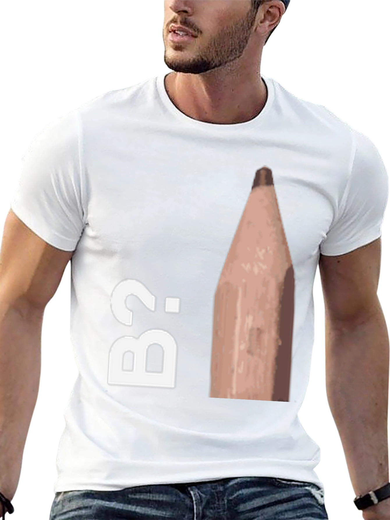 Black B2 Pencil Humor Graphic Tee view 13