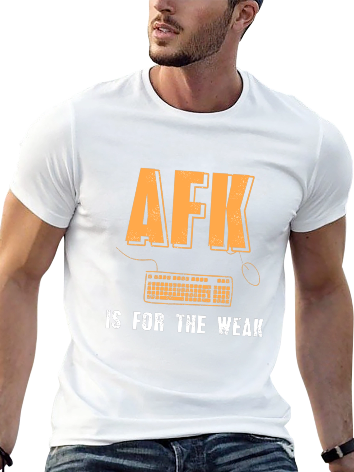 Black AFK is for the Weak Gamer T-Shirt view 13