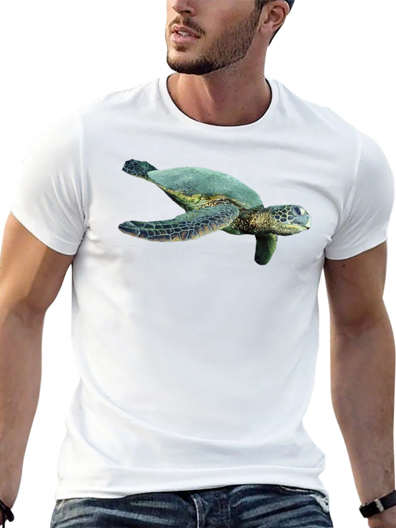 Black Sea Turtle Graphic Black T-Shirt view 13
