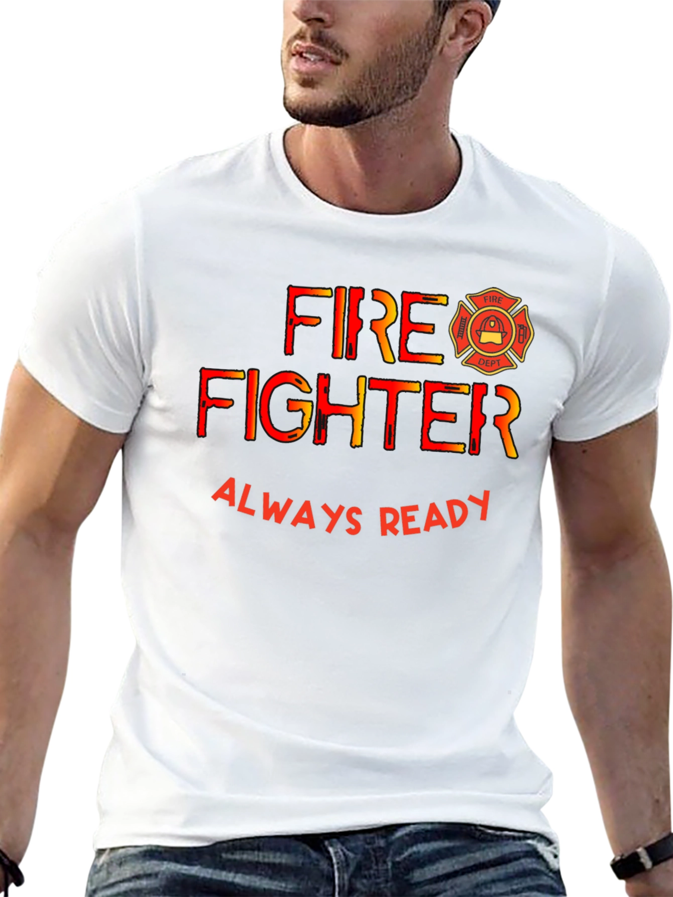 Black Firefighter Always Ready Black T-Shirt view 13