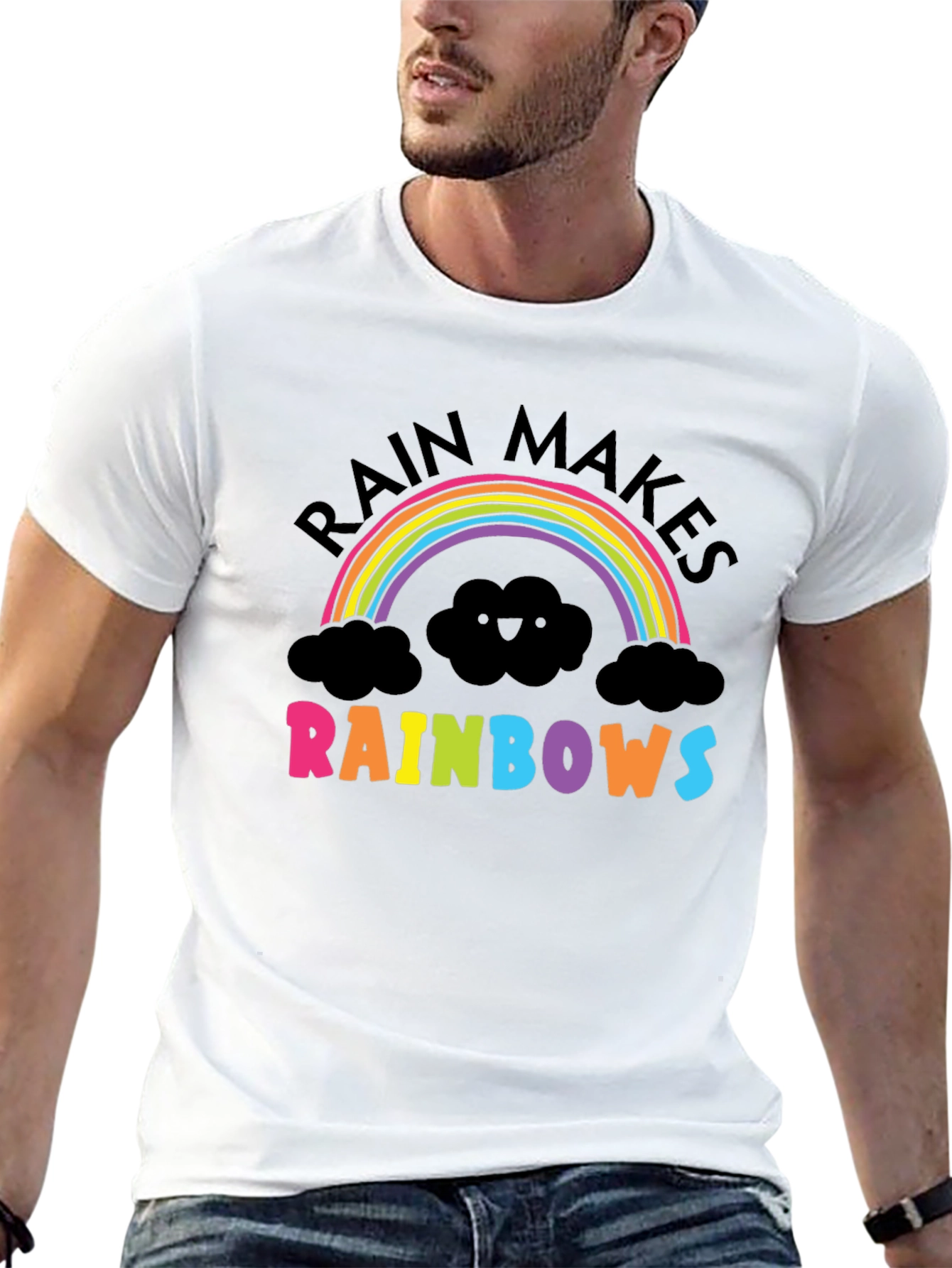 Black Rain Makes Rainbows Graphic T-Shirt view 13