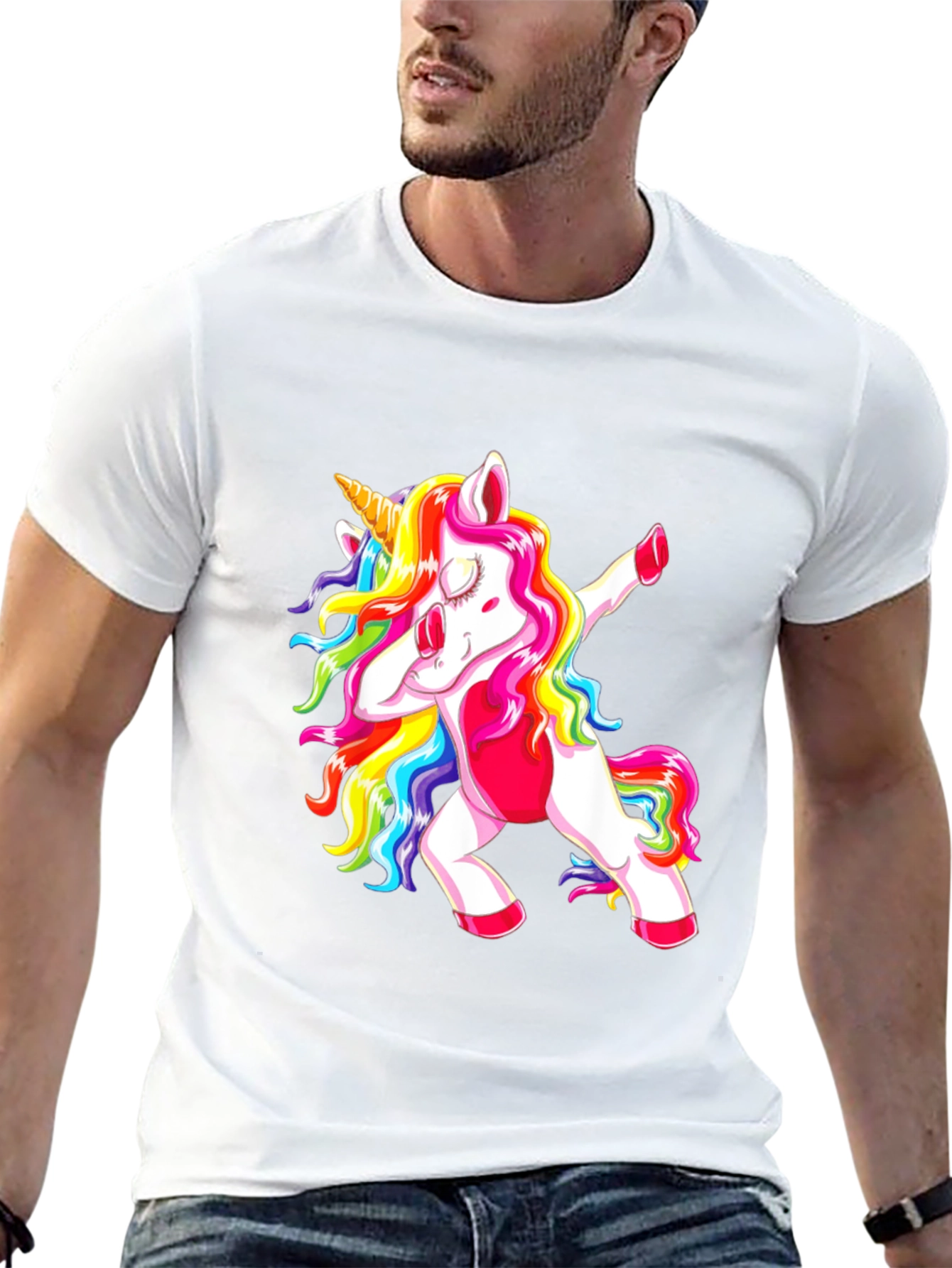 Black Dabbing Unicorn Graphic Tee view 13