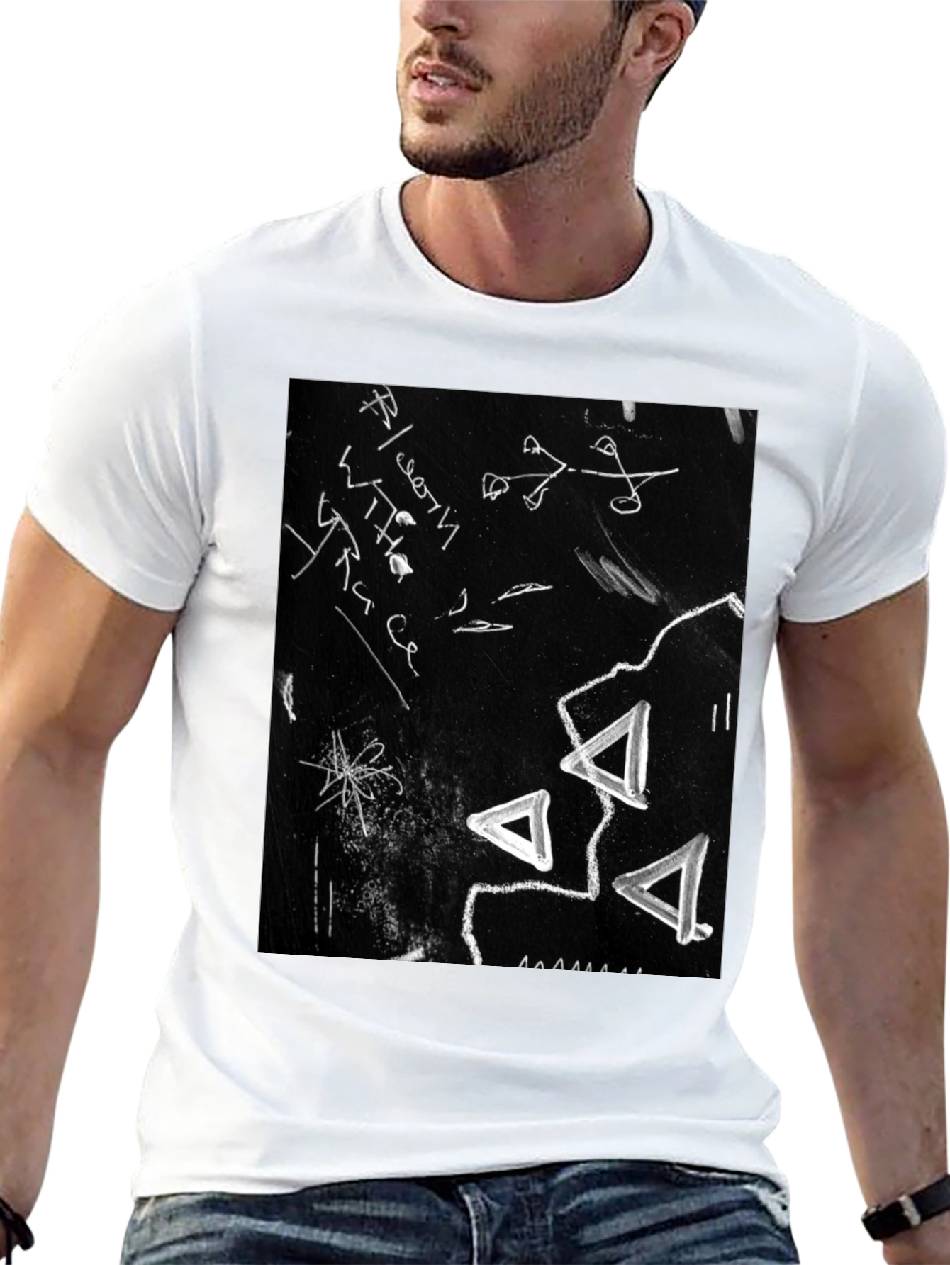 Black Abstract Black Graphic Tee view 13