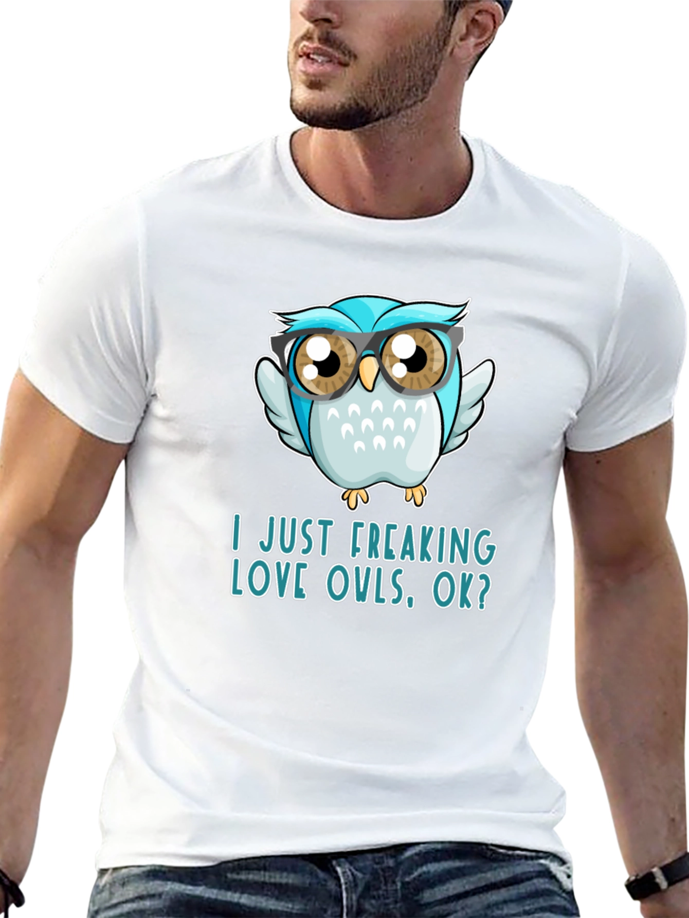 Black Funny Owl Lover T-Shirt - I Just Freaking Love Owls Tee view 13