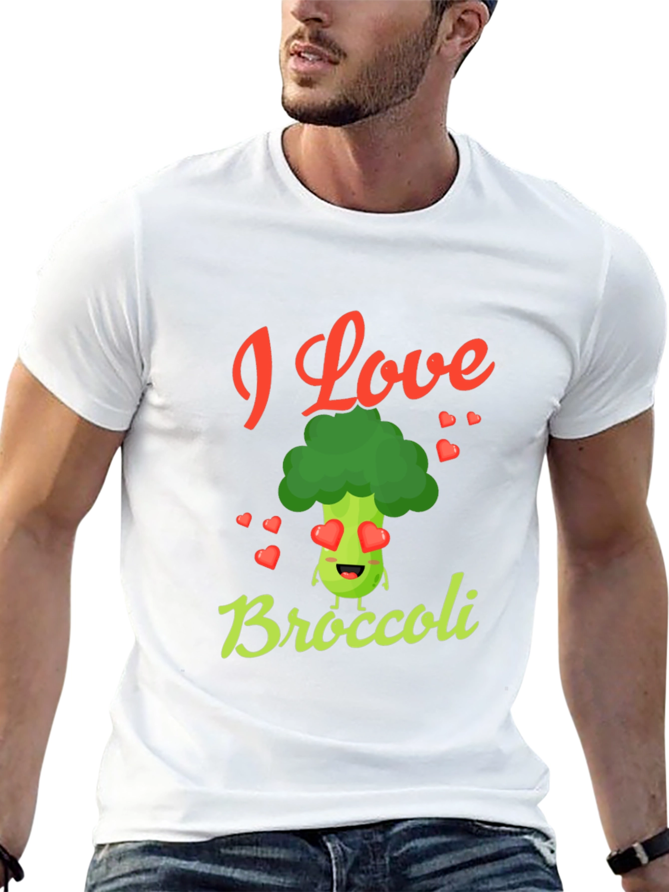 I Love Broccoli T-Shirt - Novelty Graphic Tee - 13