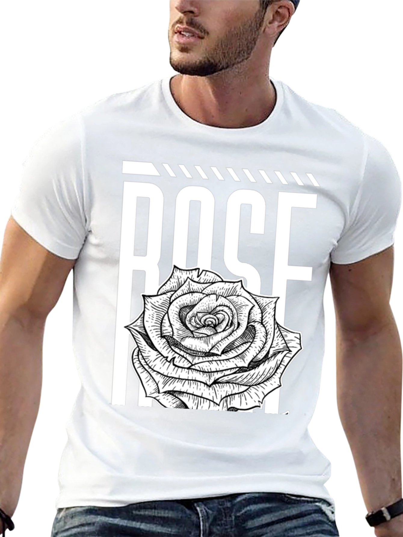 Black Rose Graphic Tee - Bold Floral Print view 13