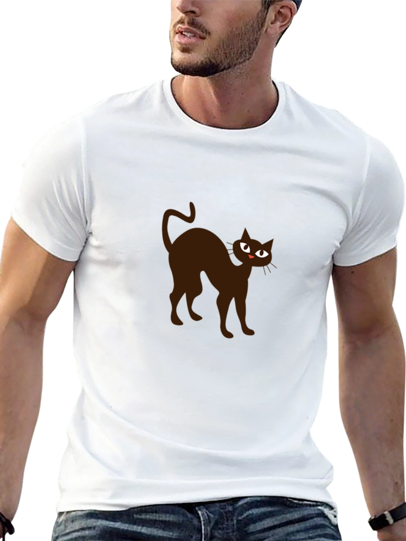 Black Black Cat Graphic Tee - Men's Short Sleeve Shirt view 13