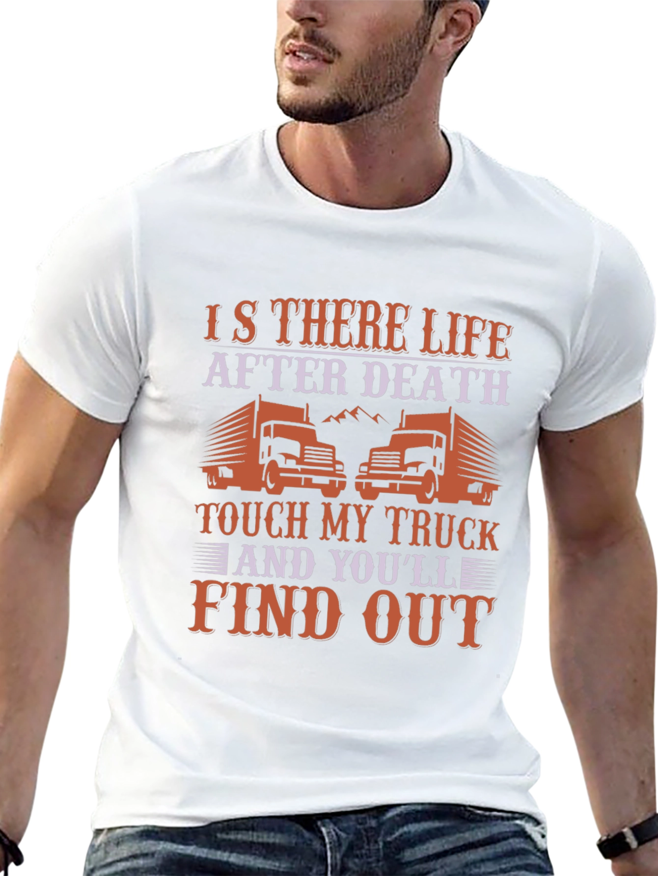 Black Trucker T-Shirt - Is There Life After Death? view 13