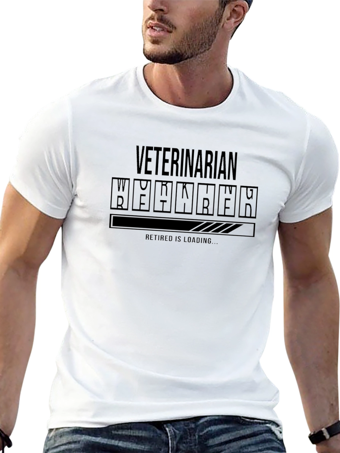 Black Veterinarian Retirement Loading T-Shirt view 13