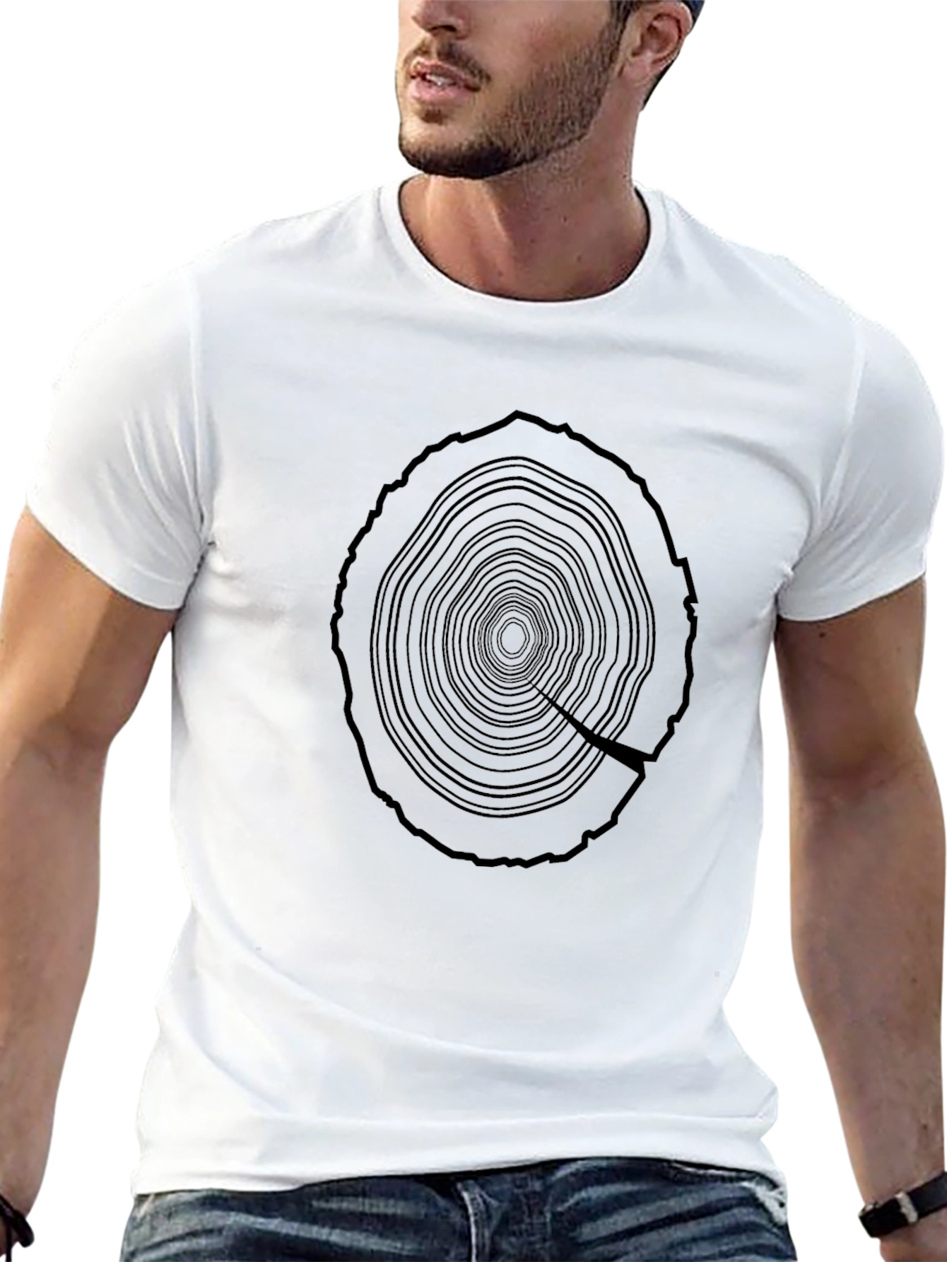 Black Tree Ring Graphic Black T-Shirt view 13