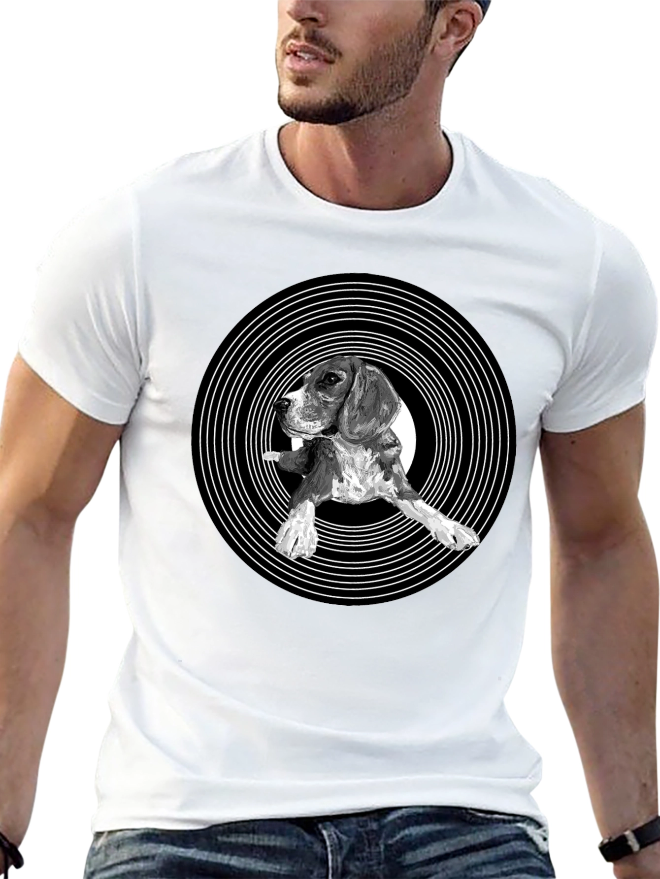 Vinyl Dog T-Shirt - Black Cotton Blend - 13