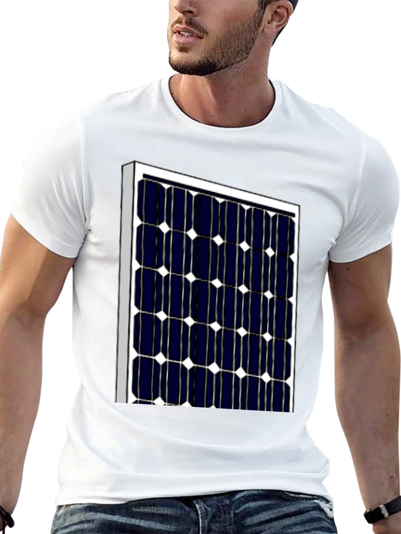Black Solar Panel Graphic T-Shirt - Eco-Friendly Style view 13