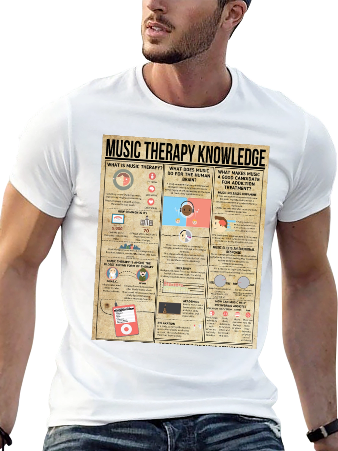 Black Music Therapy Knowledge T-Shirt view 13