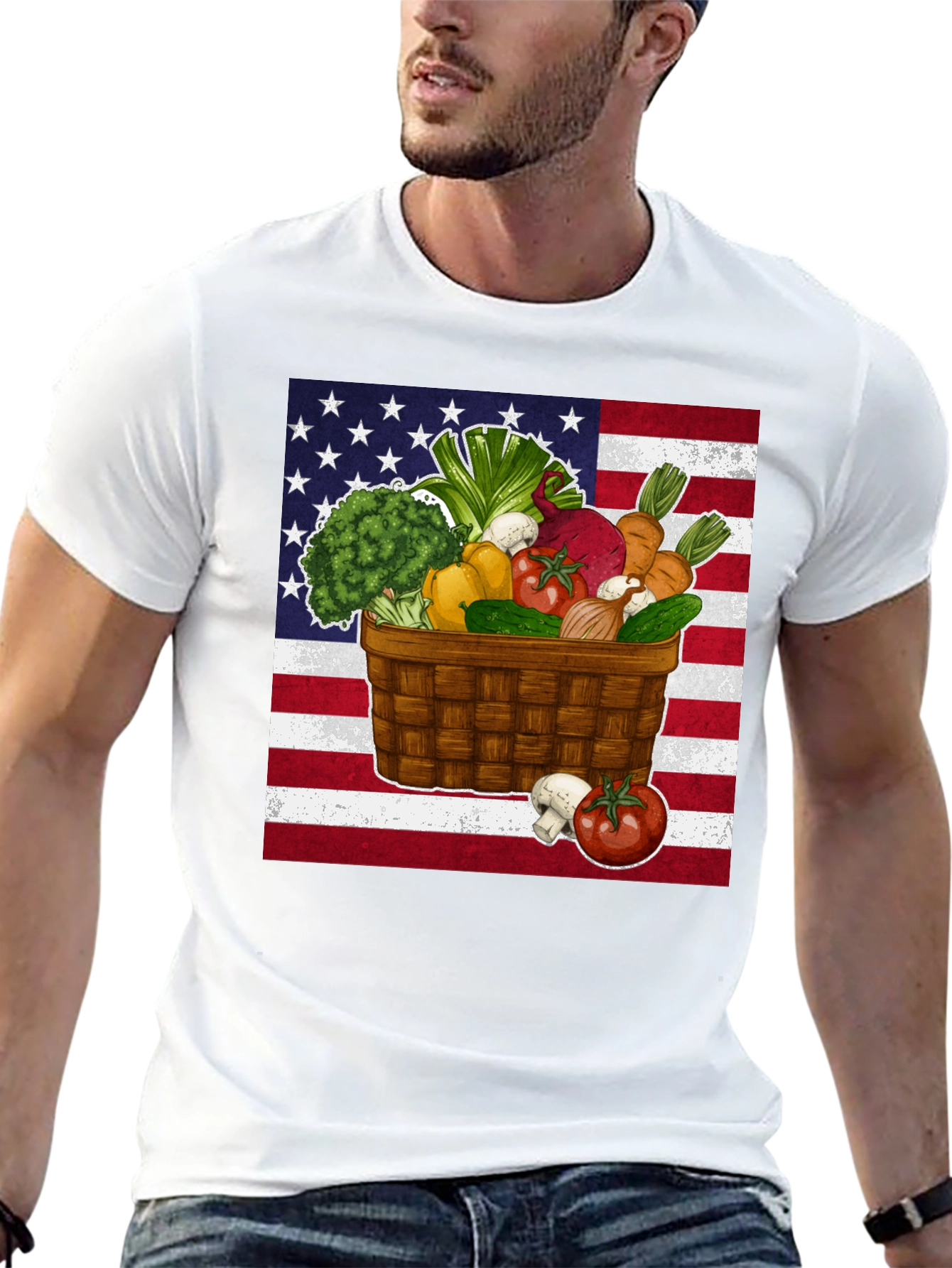 Patriotic Veggie Basket Tee - 13