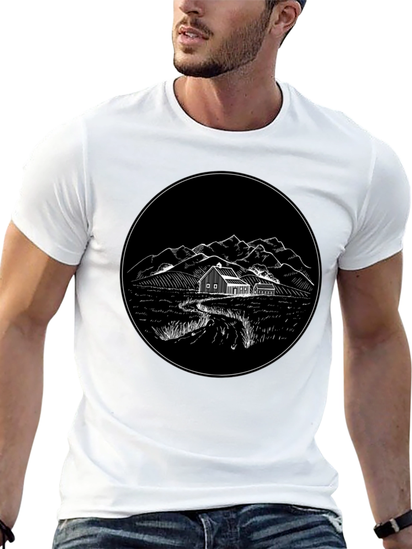 Black Rustic Homestead Graphic Tee - Classic Black Cotton view 13