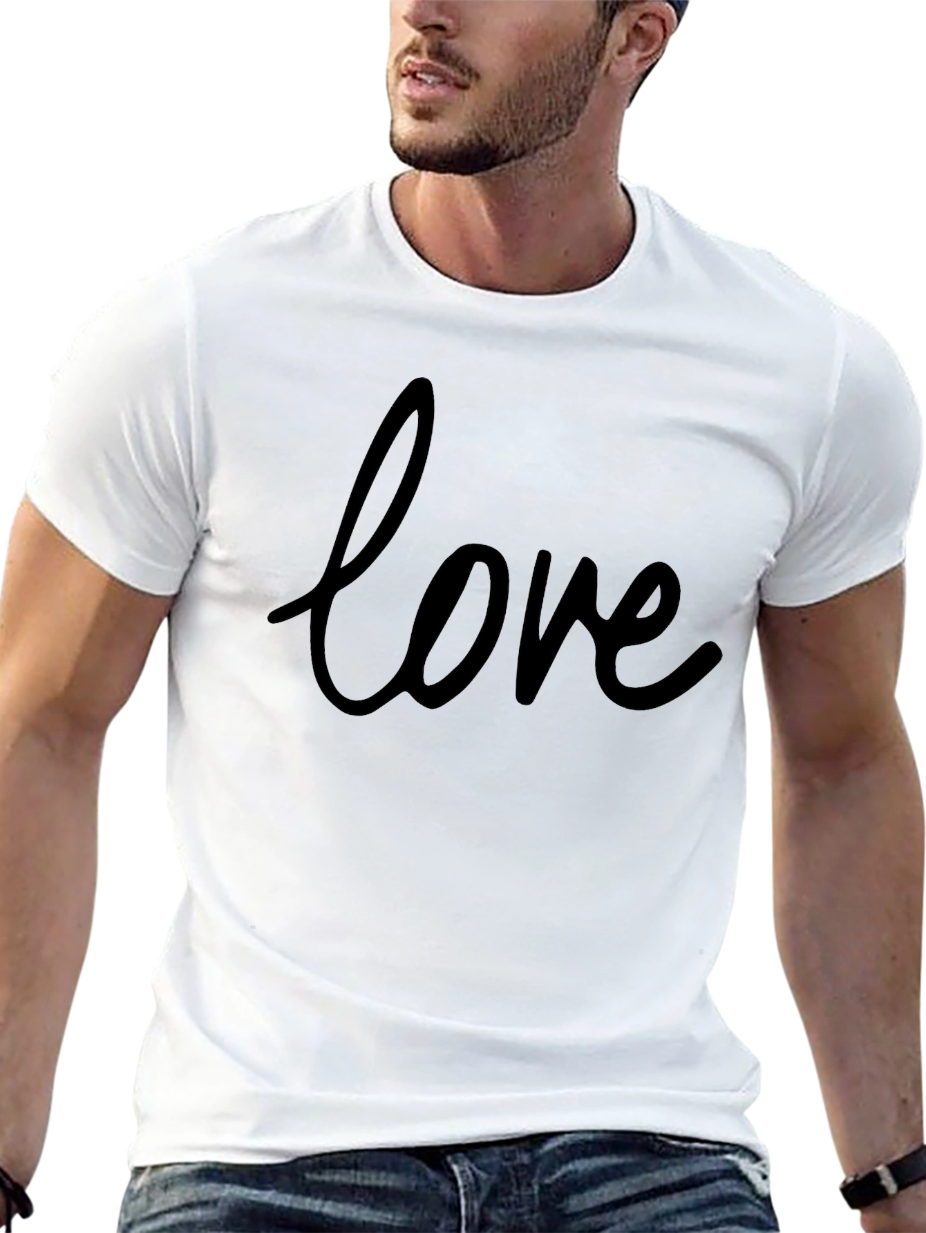 Black Love Script Graphic Black T-Shirt view 13
