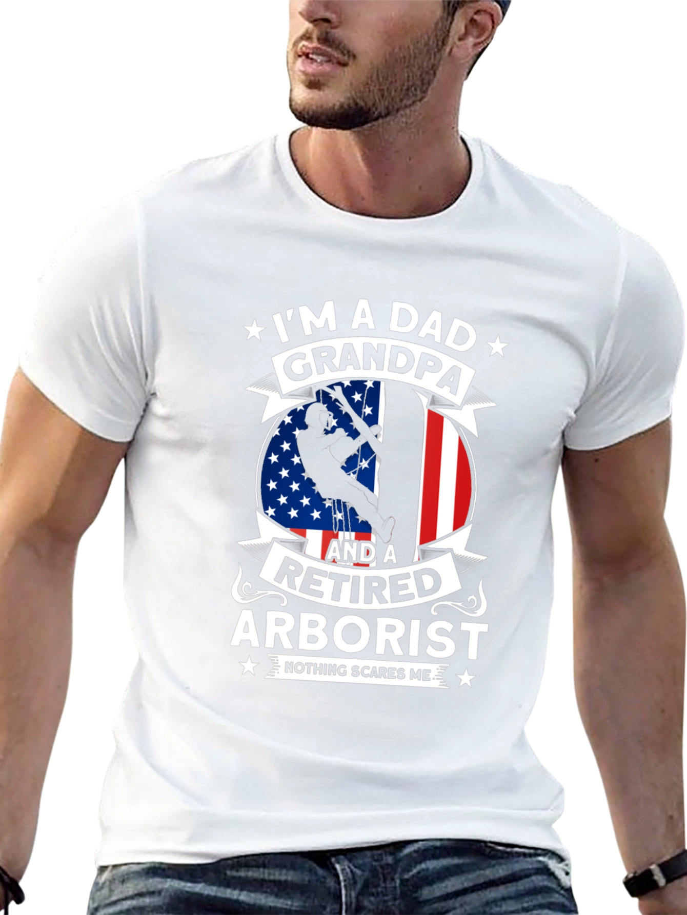Black Retired Arborist Dad Grandpa T-Shirt view 13