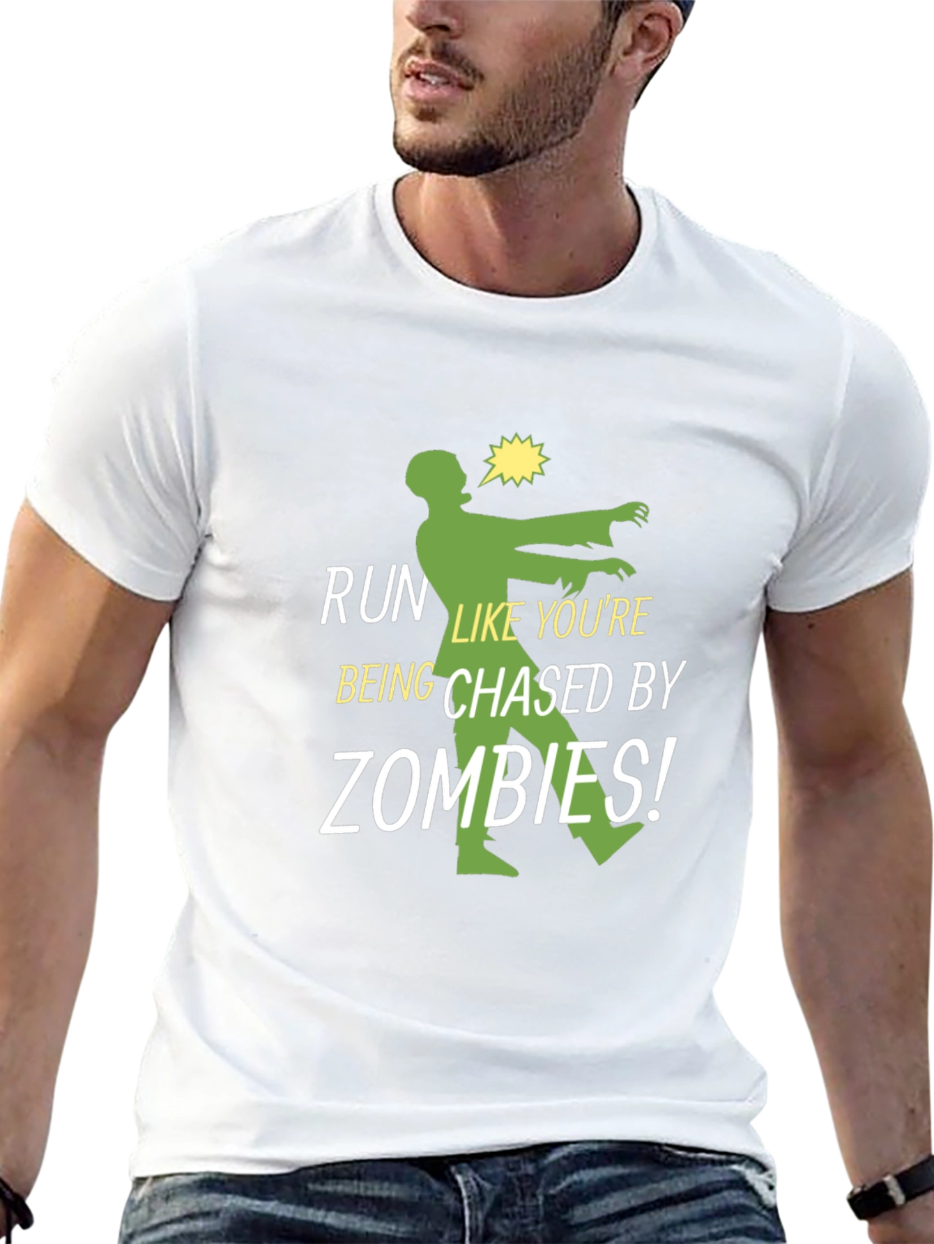 Black Run Like You're Chased By Zombies T-Shirt view 13