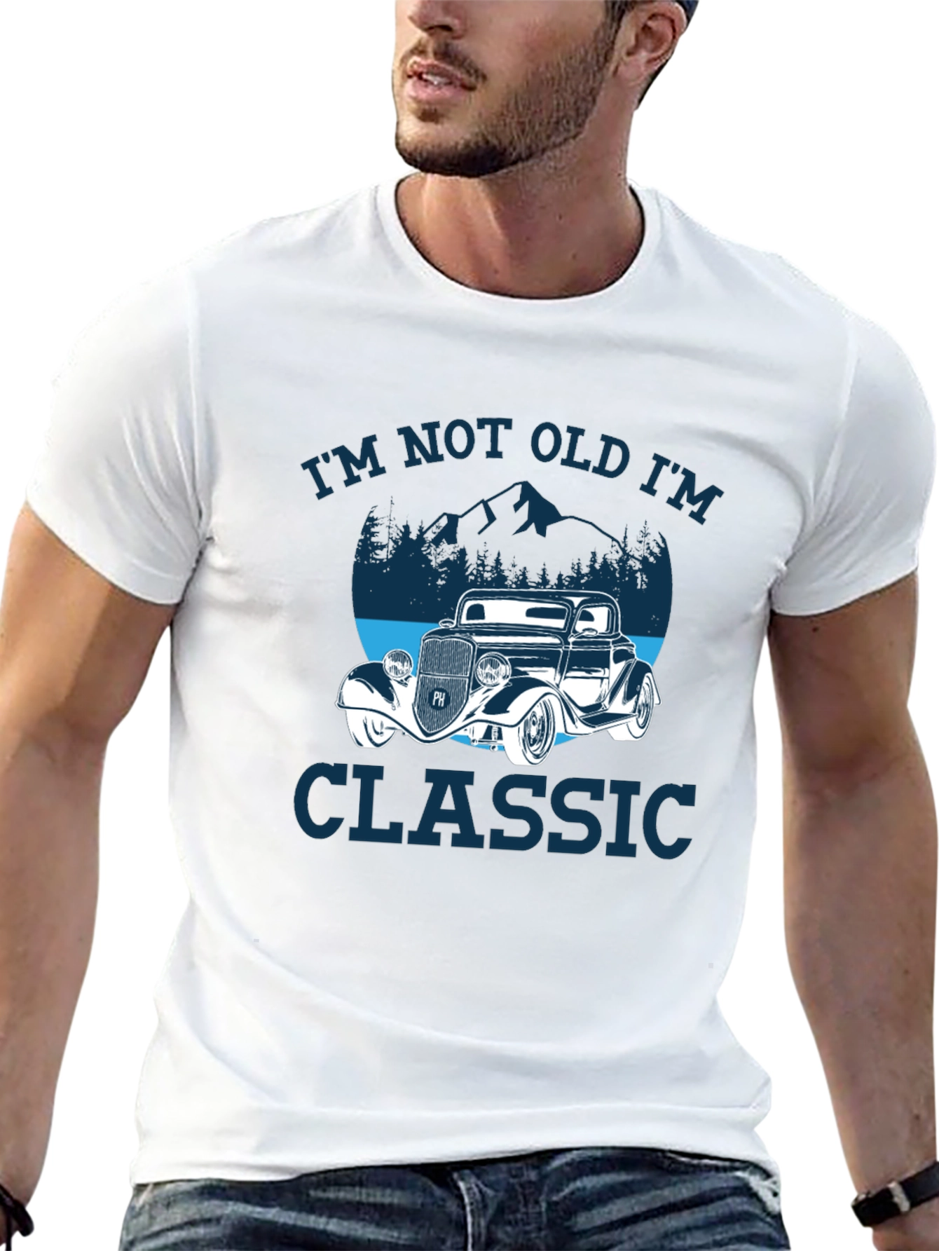 Black Classic Car T-Shirt: I'm Not Old, I'm Classic view 13