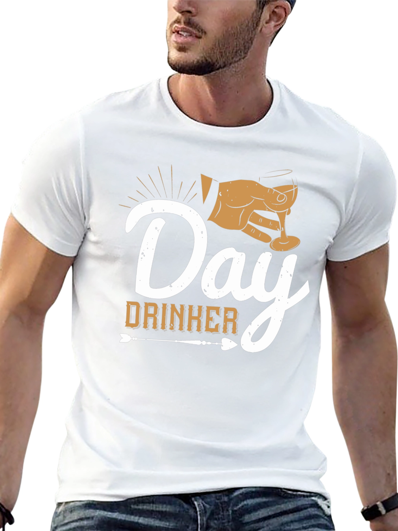 Black Day Drinker Graphic Tee - Black Casual T-Shirt view 13