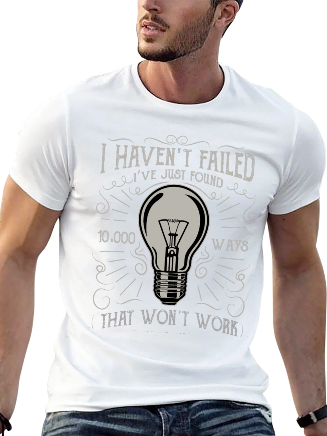 Black I Haven't Failed Men's Graphic T-Shirt view 13