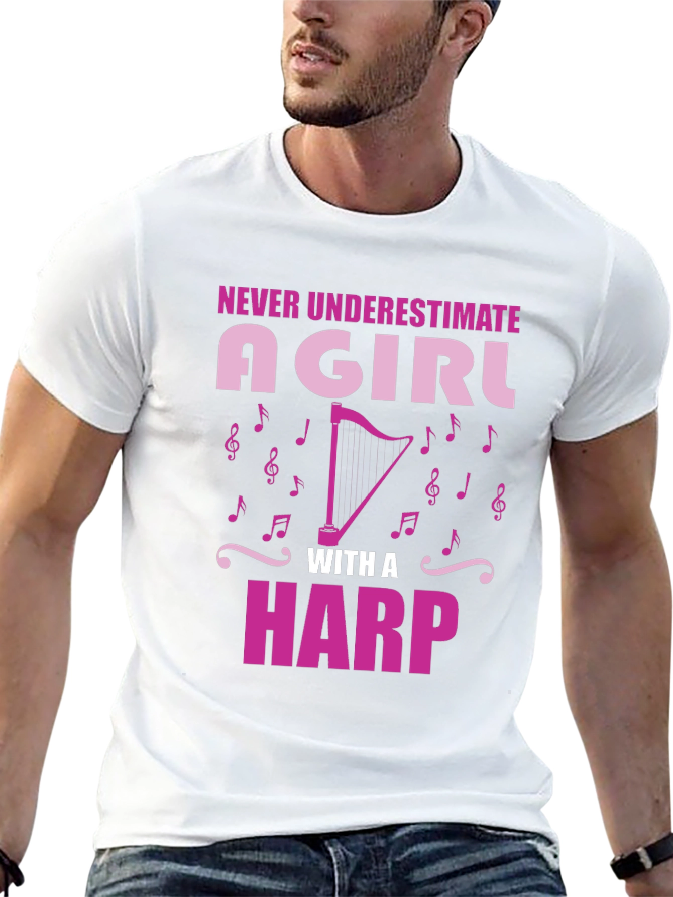 Black Never Underestimate Girl With Harp T-Shirt view 13