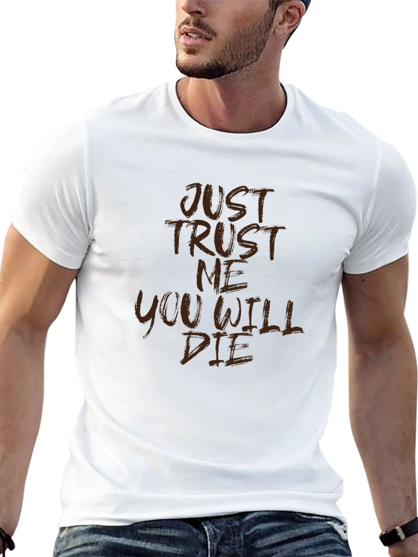 Black Just Trust Me You Will Die Graphic T-Shirt view 13