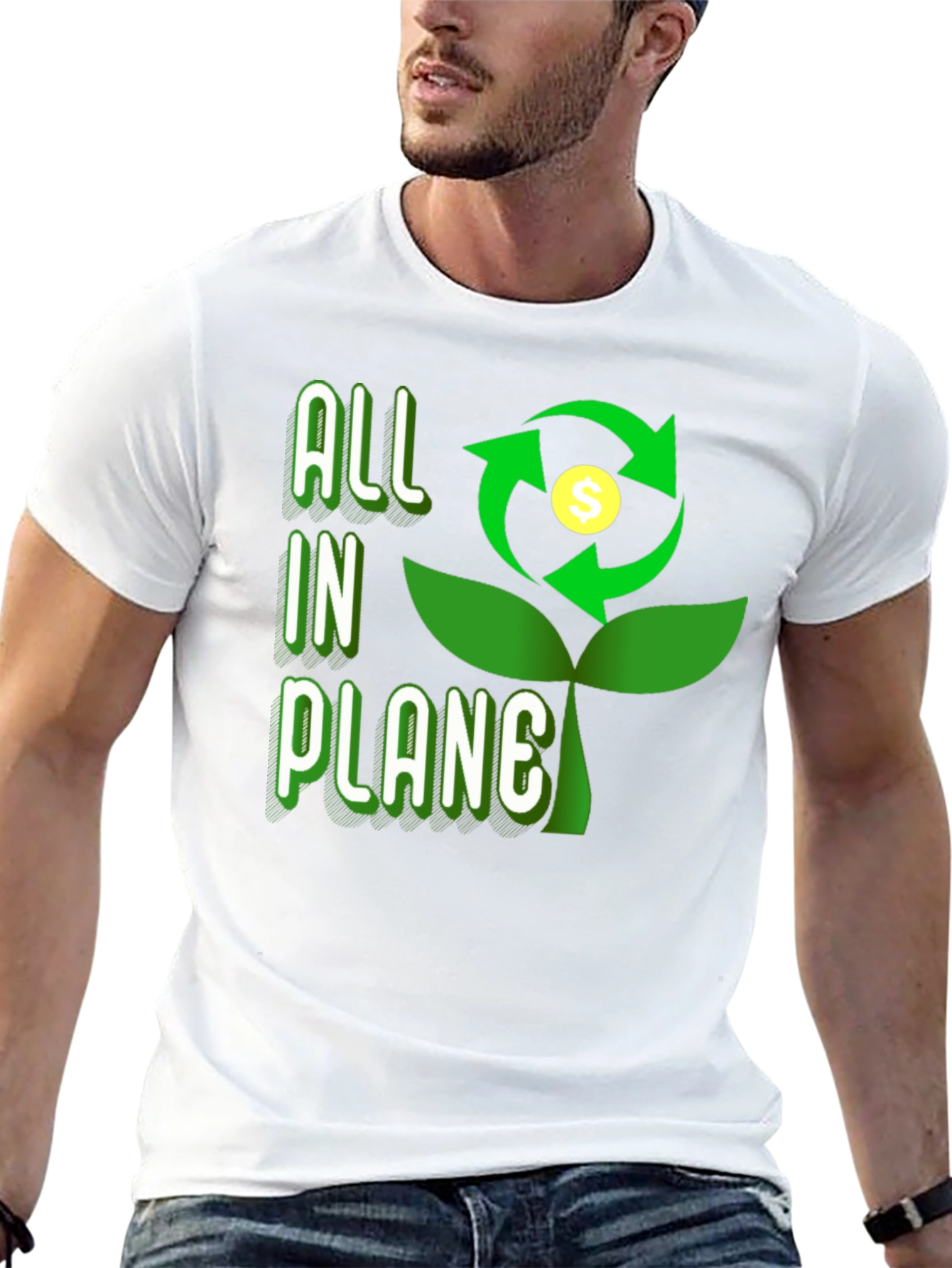 Black All In Plane Graphic Tee - Eco-Friendly Design view 13