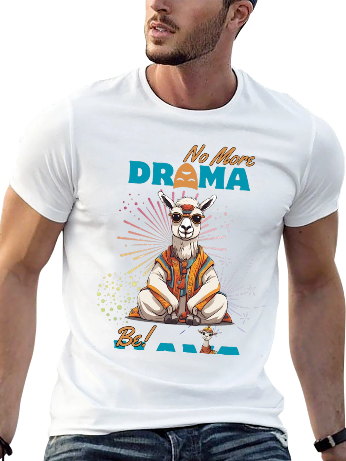 Black No More Drama Llama Men's T-Shirt view 13